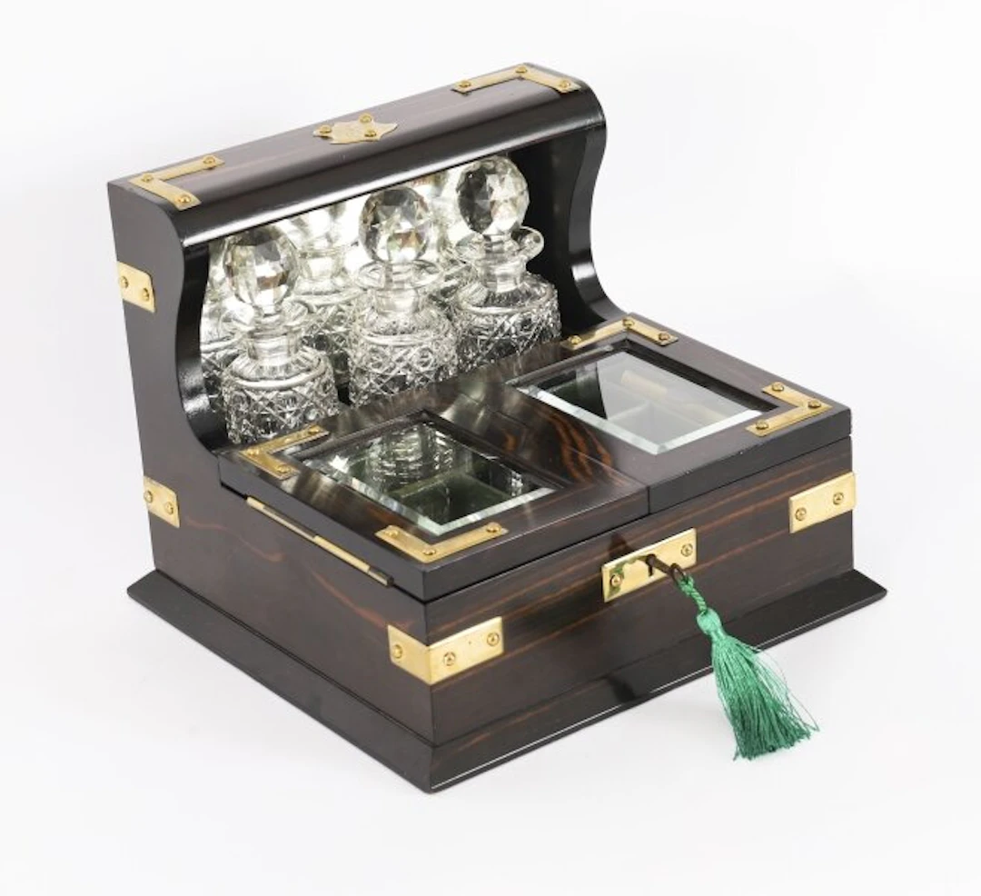 Antique Coromandel Combination Scent Bottle/Jewellery Casket Tantalus 19th C