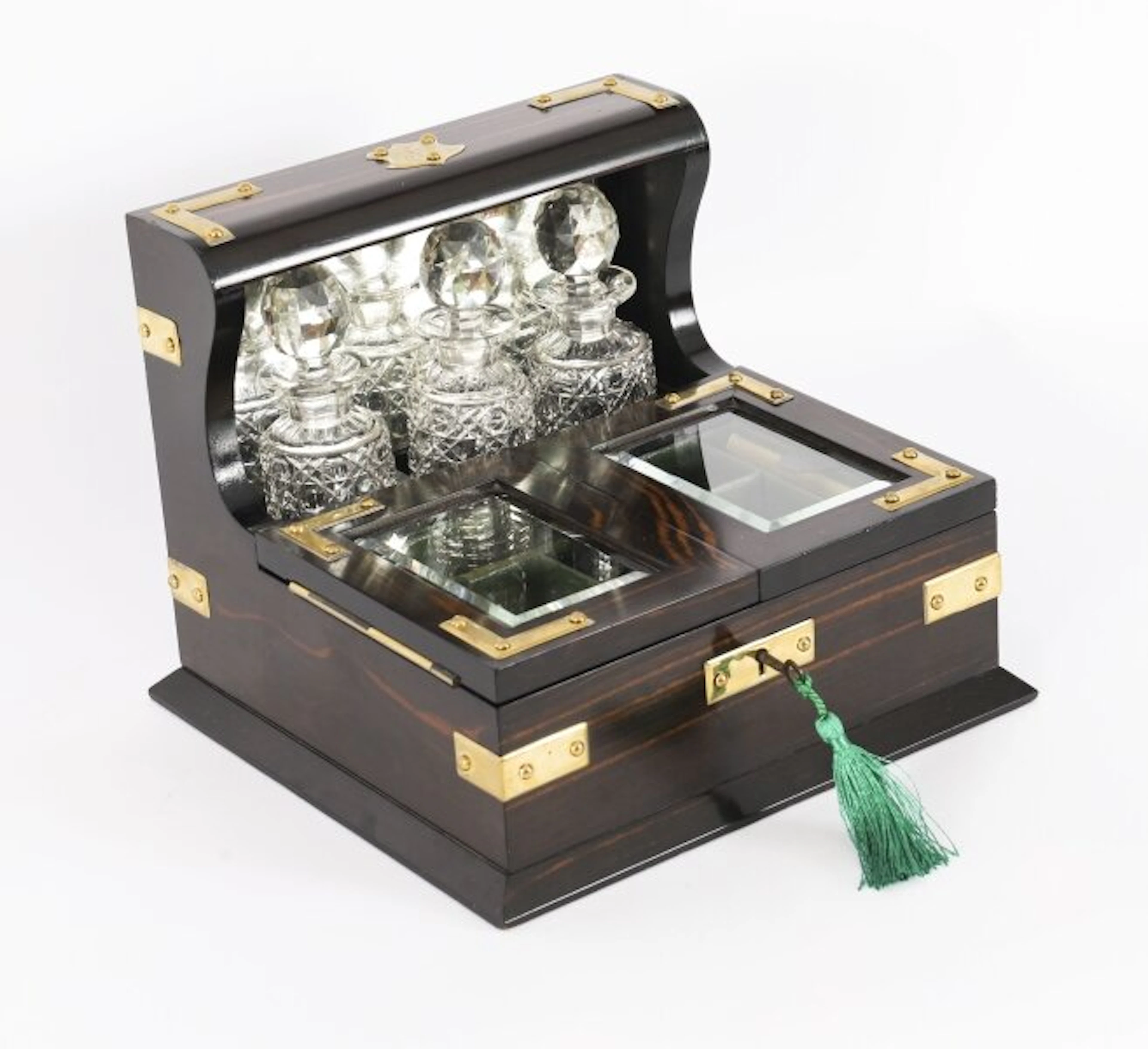 Antique Coromandel Combination Scent Bottle/Jewellery Casket Tantalus 19th C