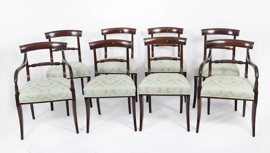 Antique Set 8 Regency Period Scottish Dining Chairs C1820 19th Century