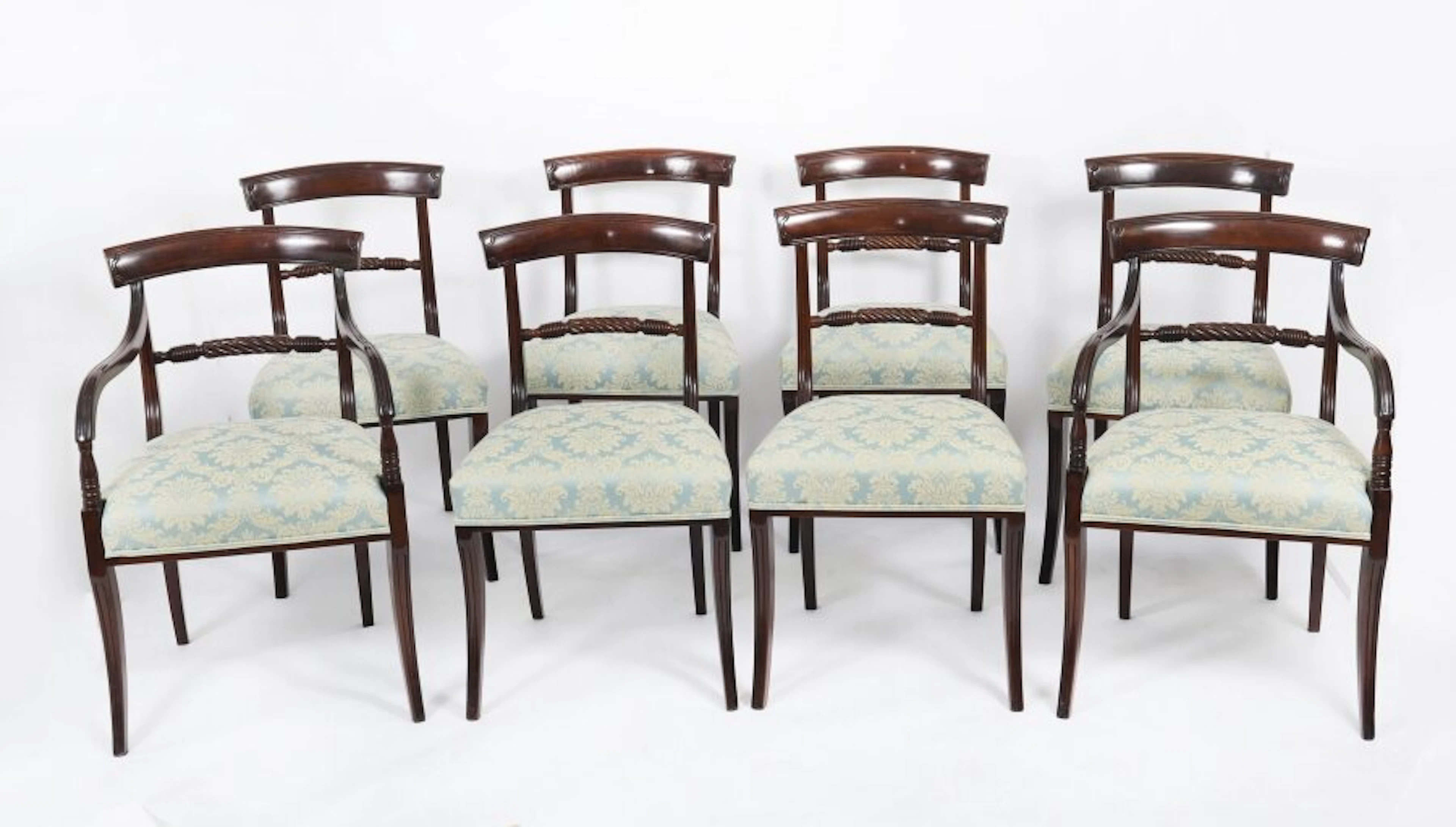Antique Set 8 Regency Period Scottish Dining Chairs C1820 19th Century