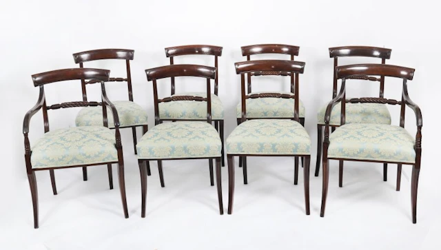 Antique Set 8 Regency Period Scottish Dining Chairs C1820 19th Century