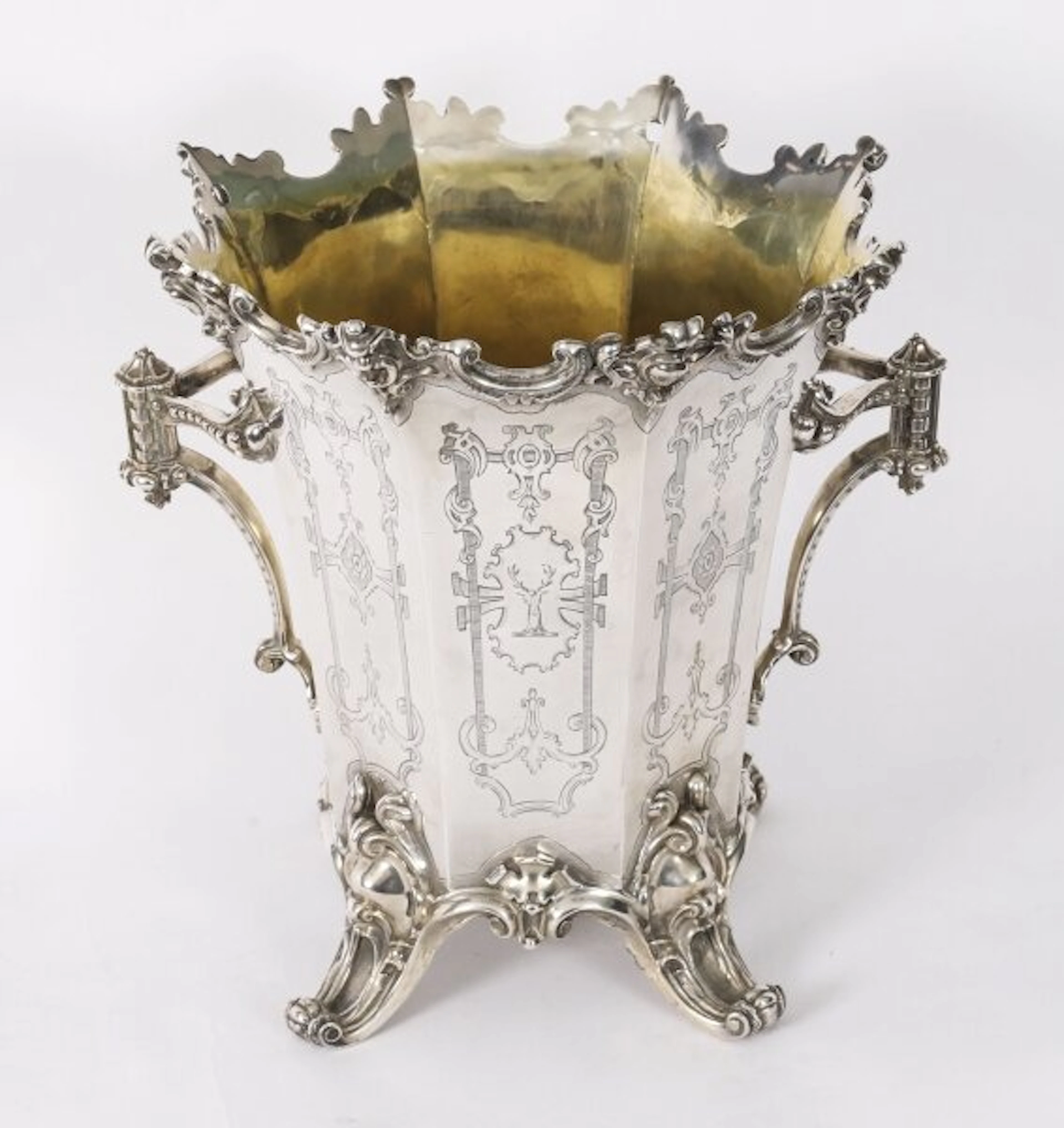 Antique Wine Cooler Champagne Ice Bucket Elkington, Mason & Co, dated 1849