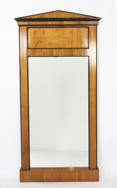 Antique Swedish Birchwood Biedermeier Mirror 19th Century