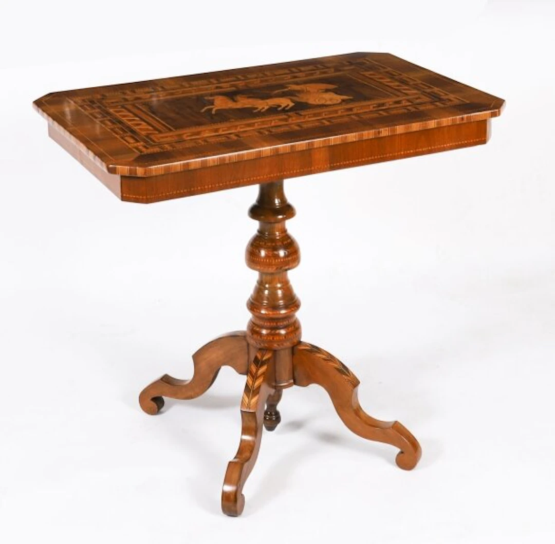 Antique Sorrento Italian Marquetry & Parquetry Occasional Table 19th C