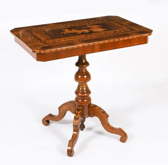 Antique Sorrento Italian Marquetry & Parquetry Occasional Table 19th C