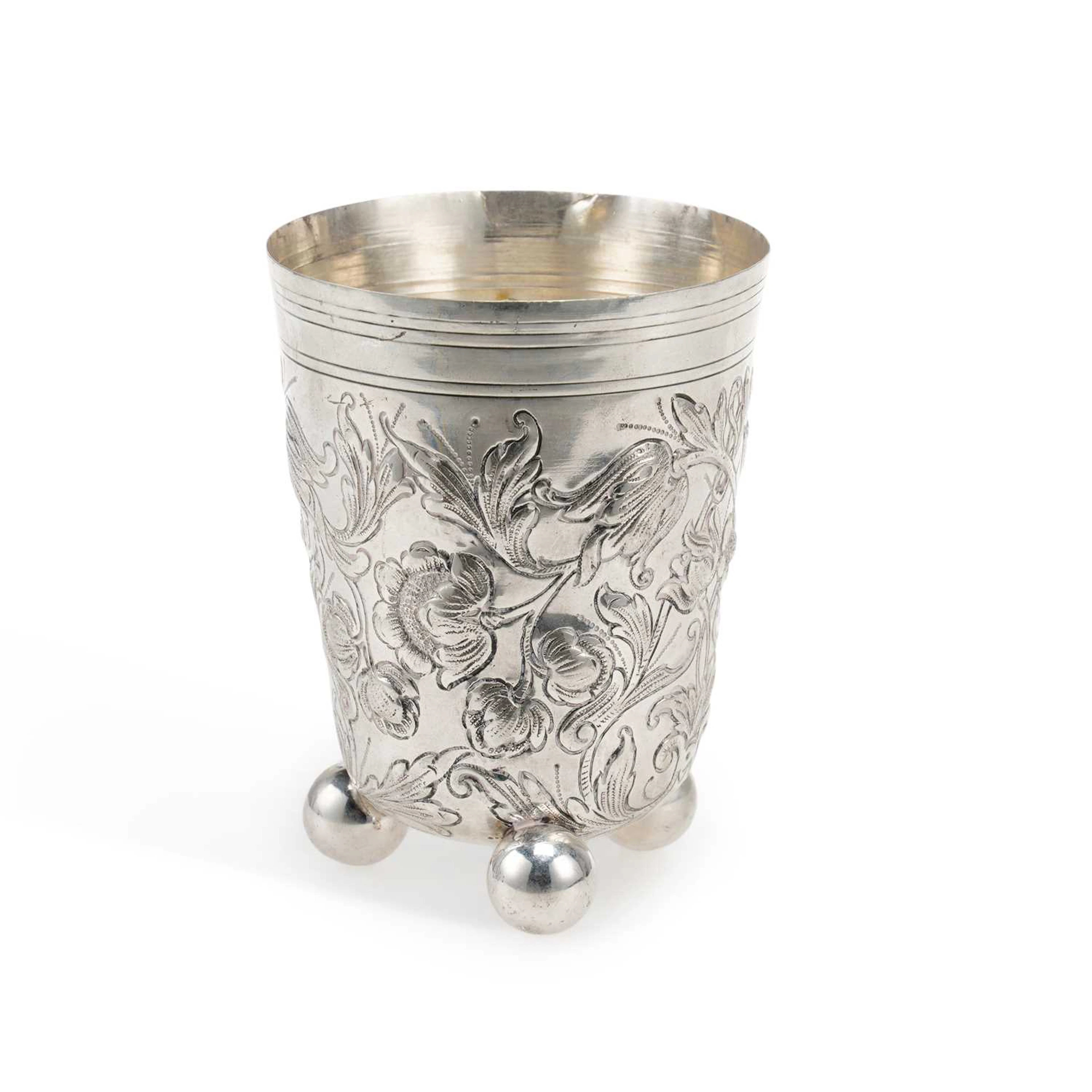 AN 18TH CENTURY GERMAN SILVER BEAKER