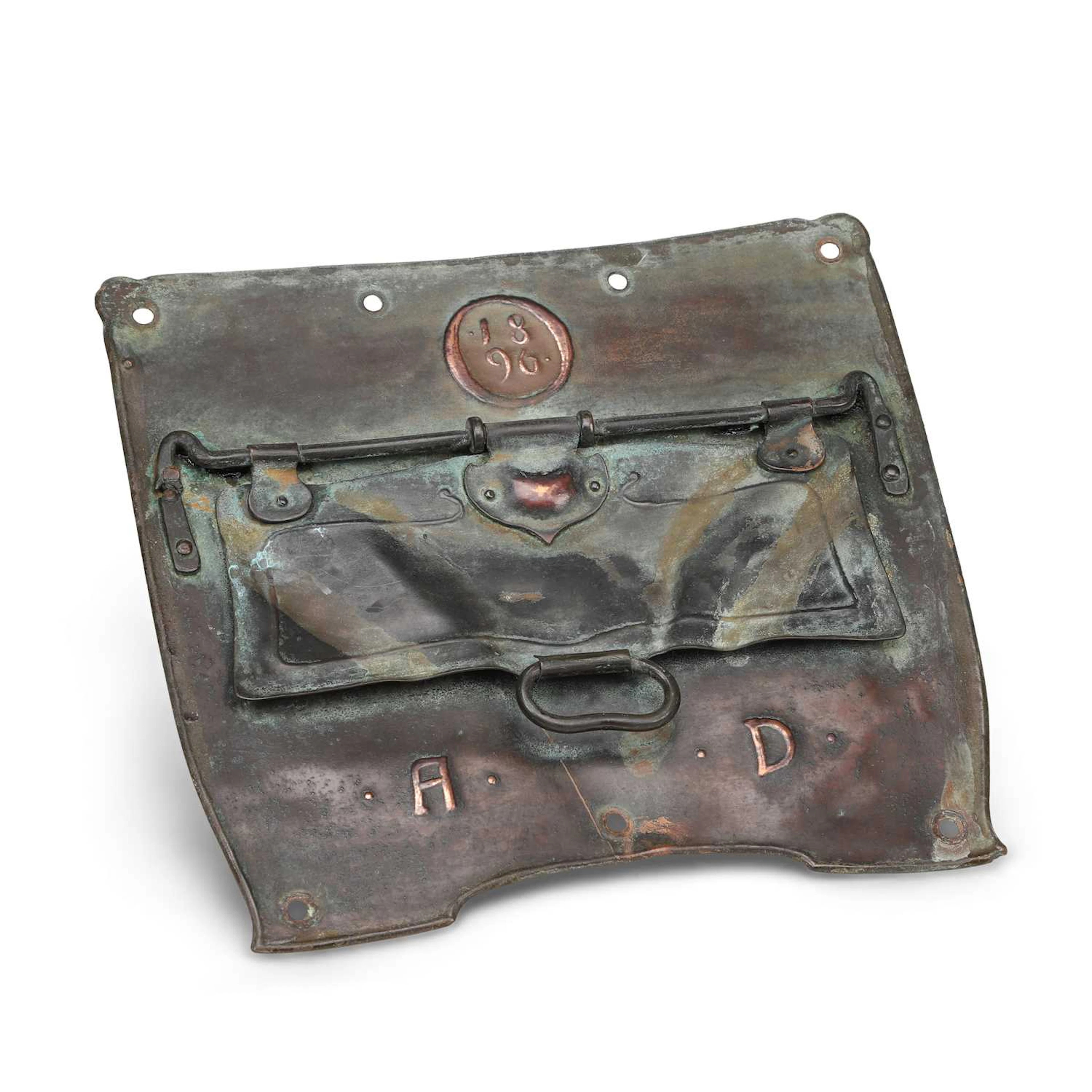 AN ARTS AND CRAFTS COPPER LETTER BOX COVER