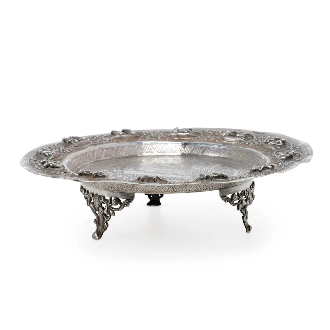 A SOUTH ASIAN SILVER DISH