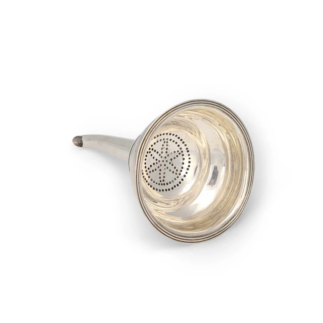 A GEORGIAN SILVER WINE FUNNEL