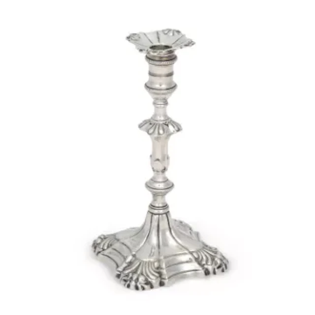A GEORGE III SILVER TAPERSTICK