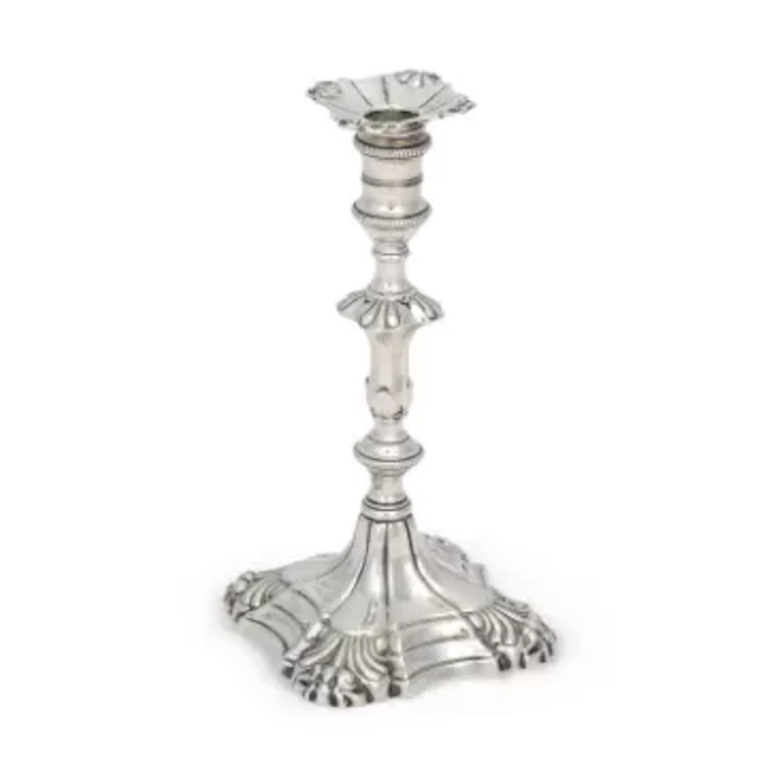 A GEORGE III SILVER TAPERSTICK