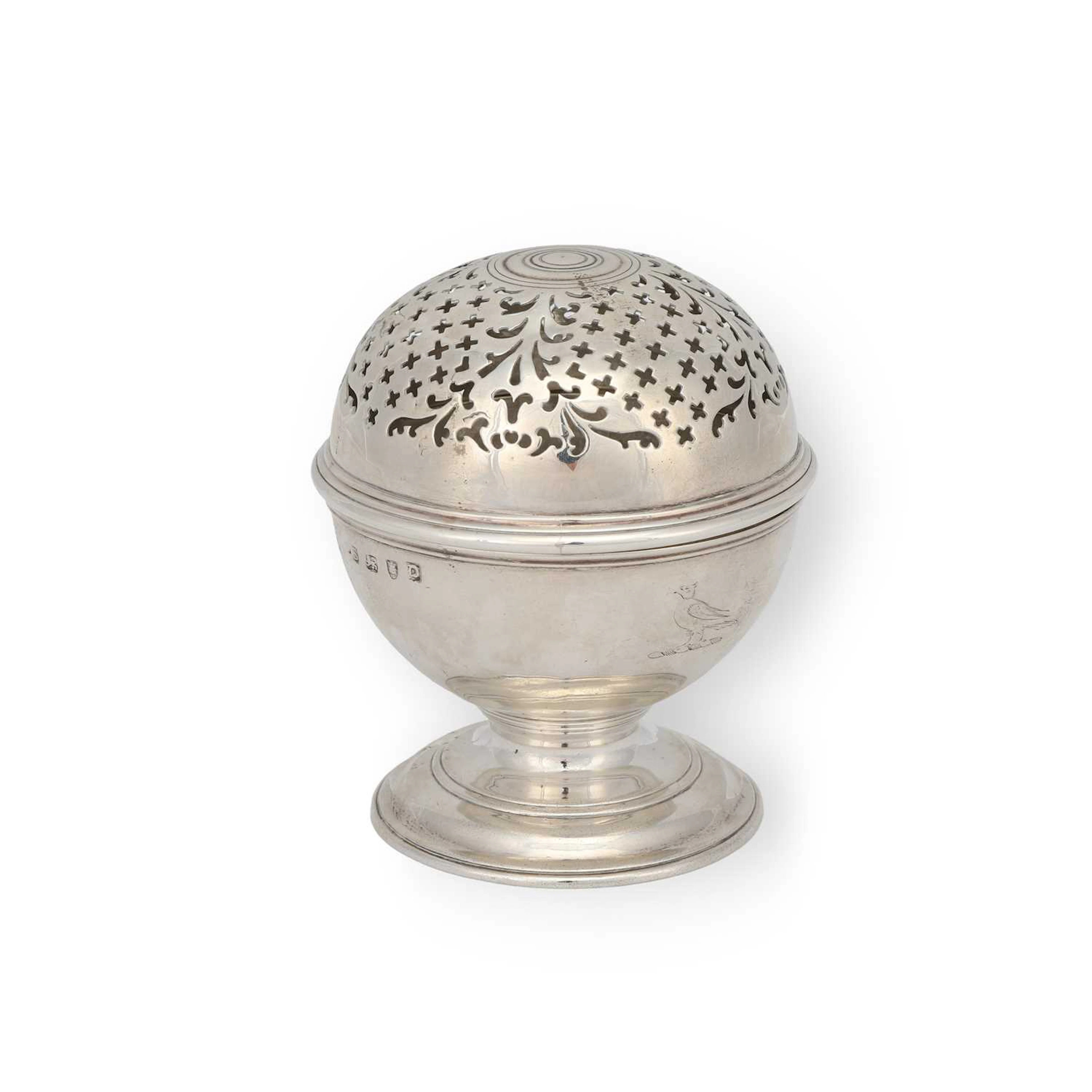 A GEORGE II SILVER SOAP BOX
