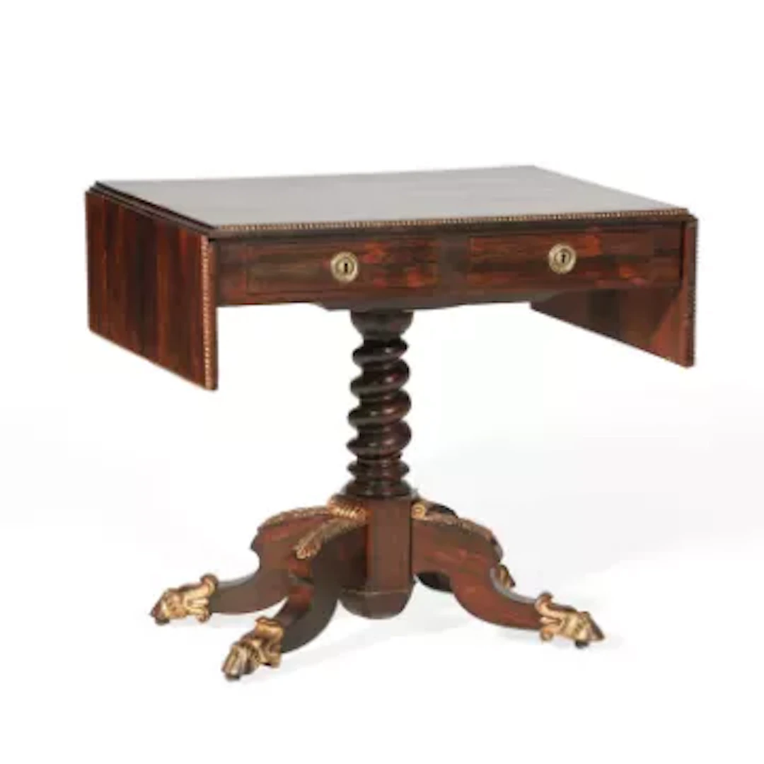 A REGENCY STYLE ROSEWOOD SOFA TABLE