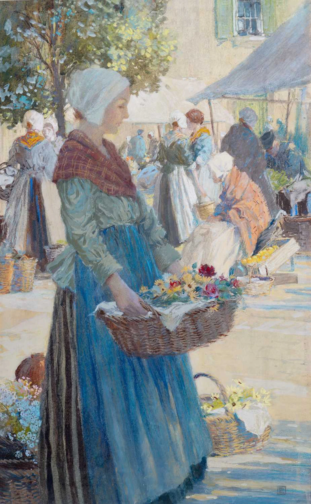 PERCY LANCASTER RBA, RI, RIBA (1878-1951) A FLOWER GIRL