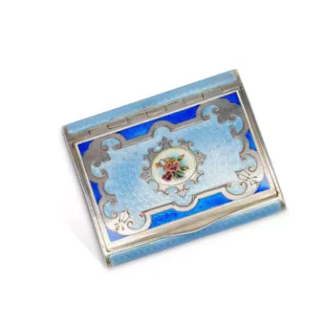 A CONTINENTAL SILVER AND GUILLOCHÉ ENAMEL SNUFF BOX