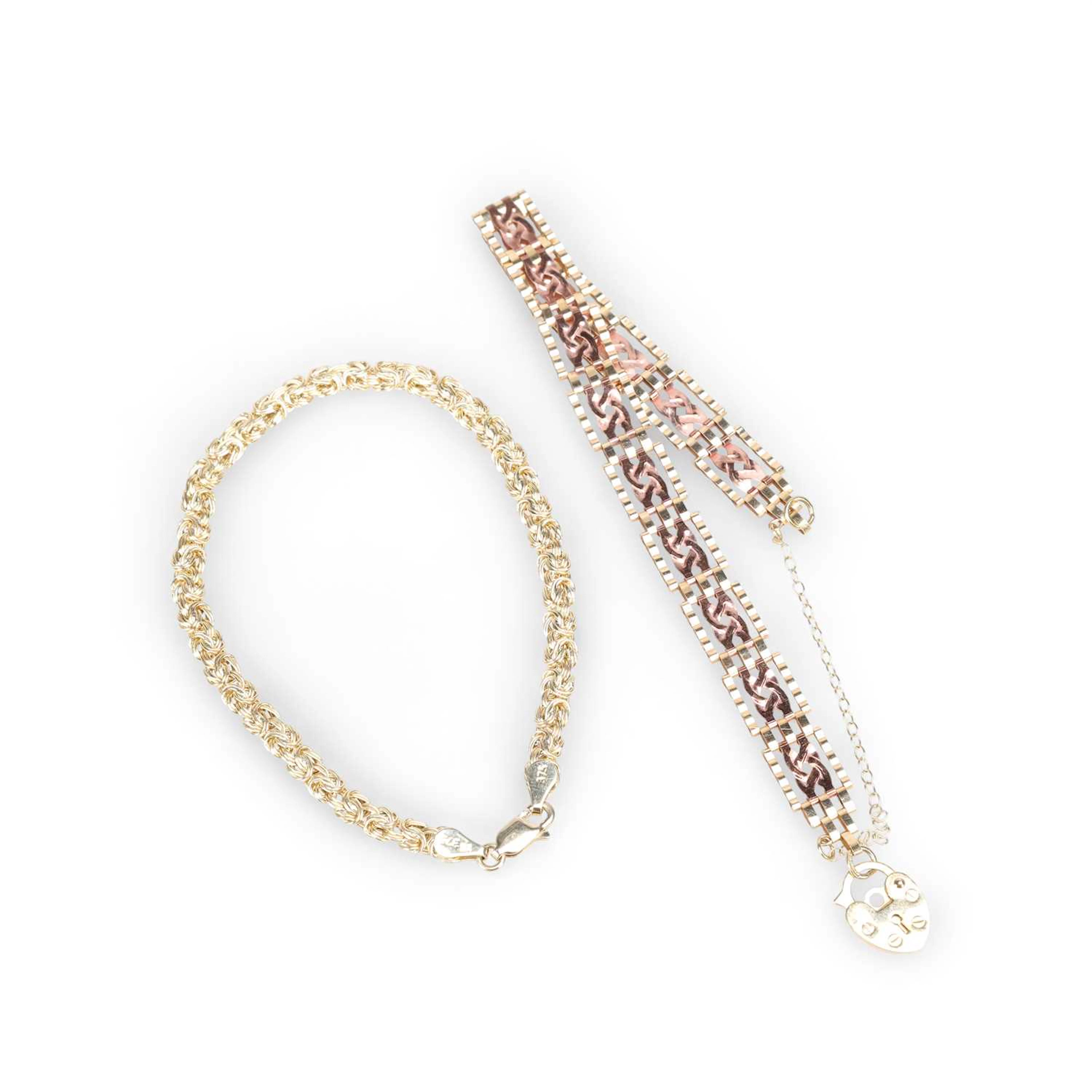 TWO 9 CARAT GOLD BRACELETS