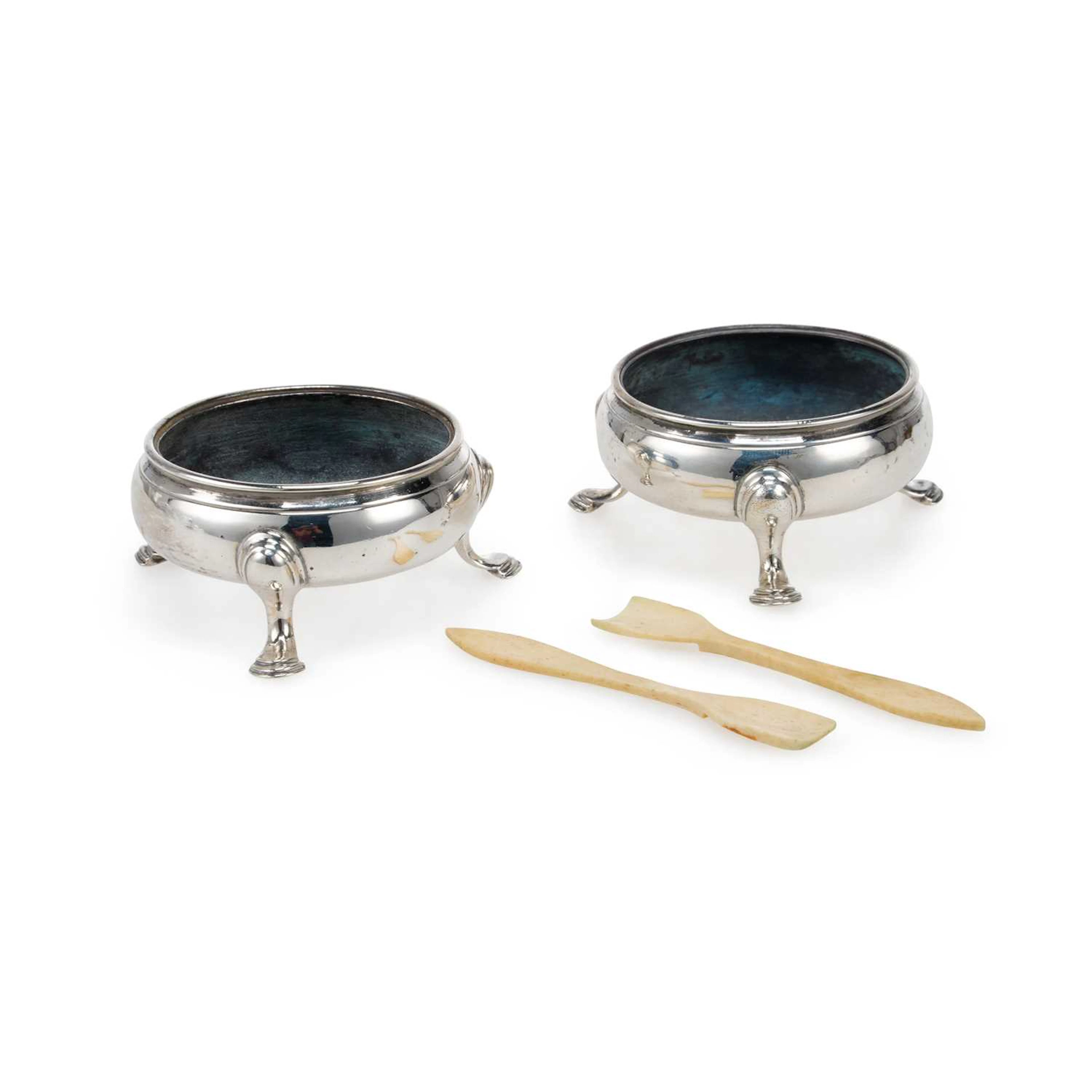 A PAIR OF GEORGE III SILVER SALT CELLARS