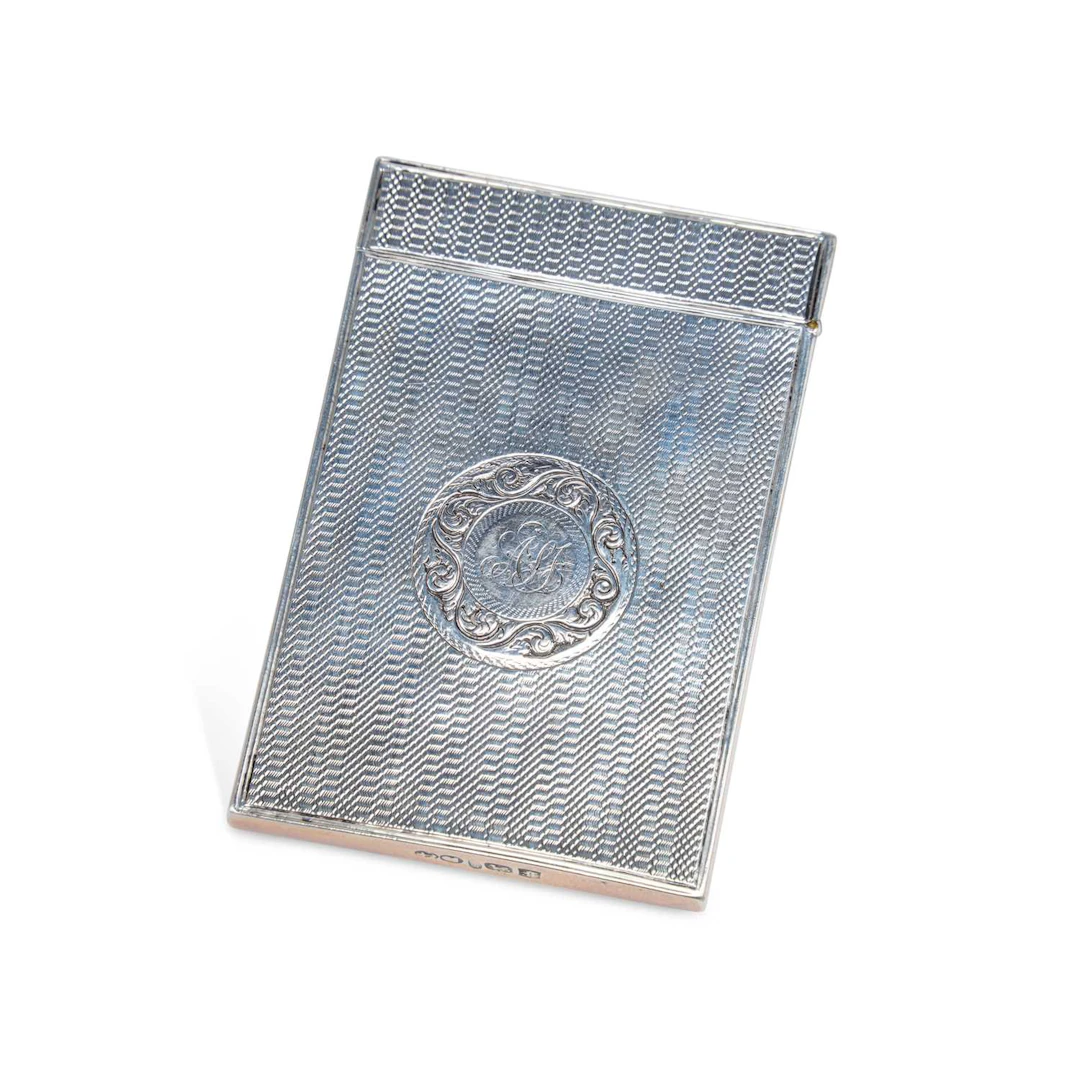 A GEORGE IV SILVER CARD CASE