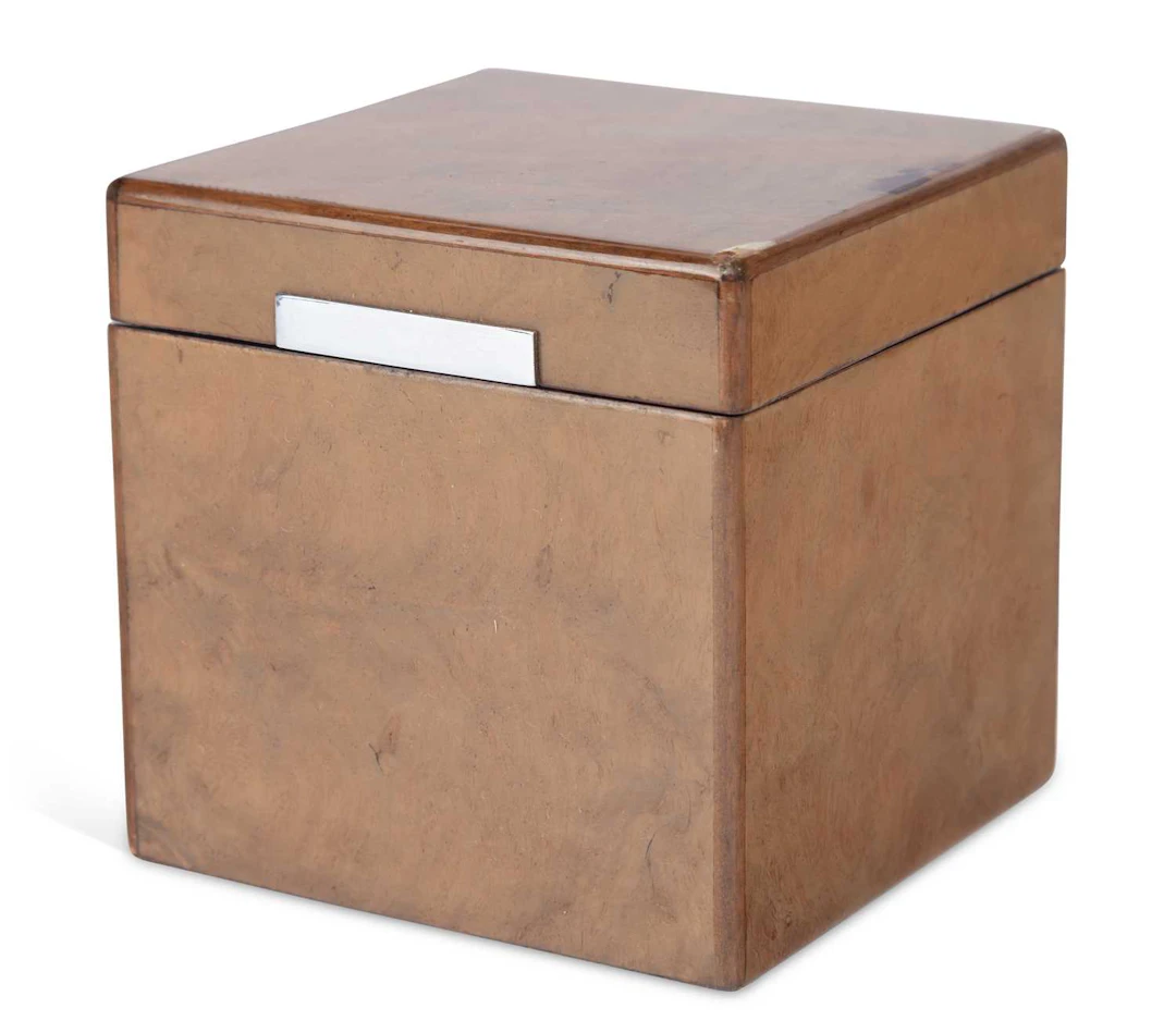 A DUNHILL BURR WOOD CIGAR HUMIDOR