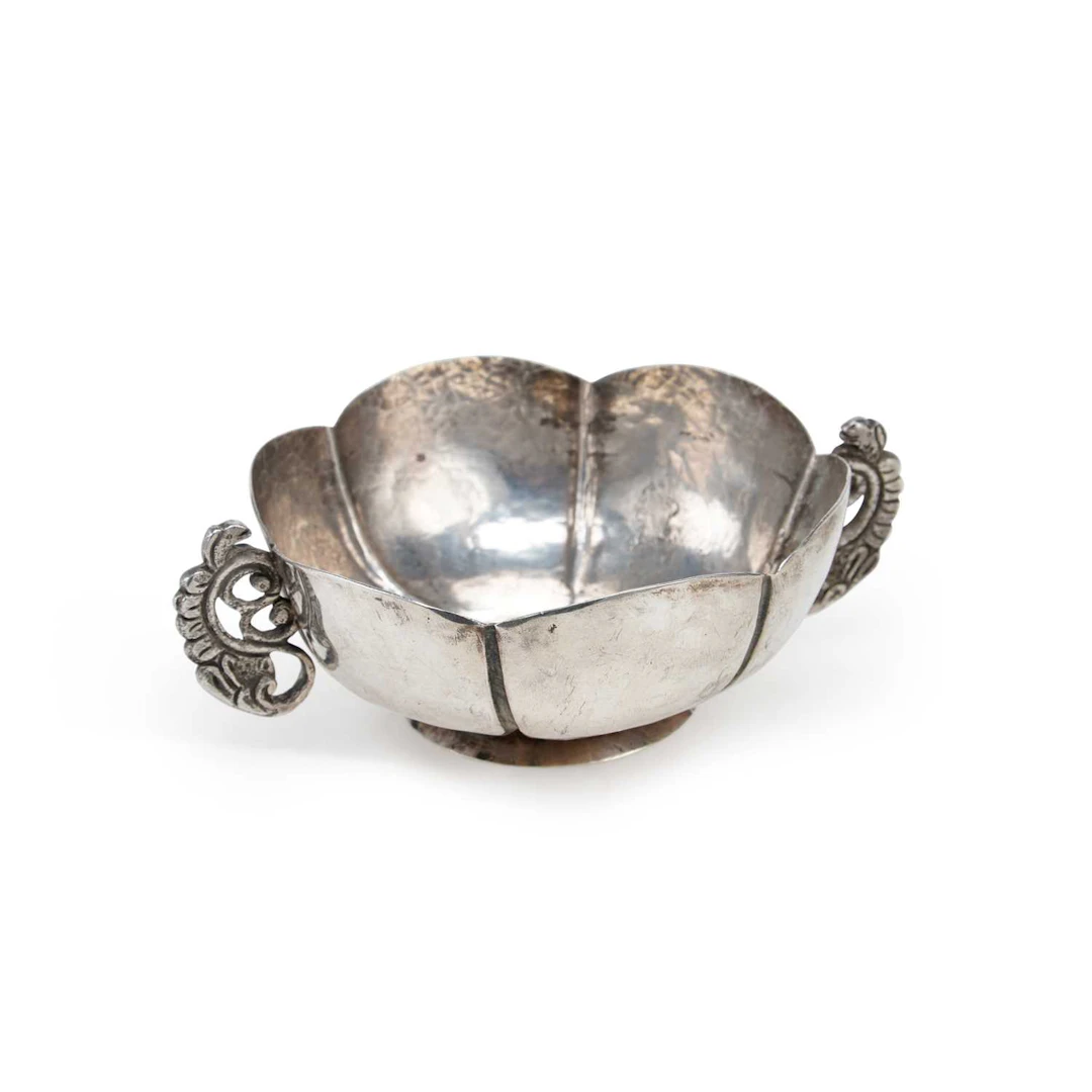 A MEXICAN SILVER TWIN-HANDLE BOWL