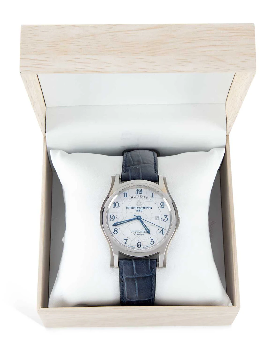 A GENTS STEEL CUERVO Y SOBRINOS CHURCHILL LTD EDITION WATCH