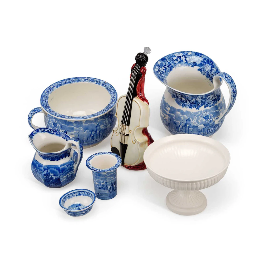A GROUP OF WEDGWOOD FERRARA POTTERY WARES CIRCA 1900