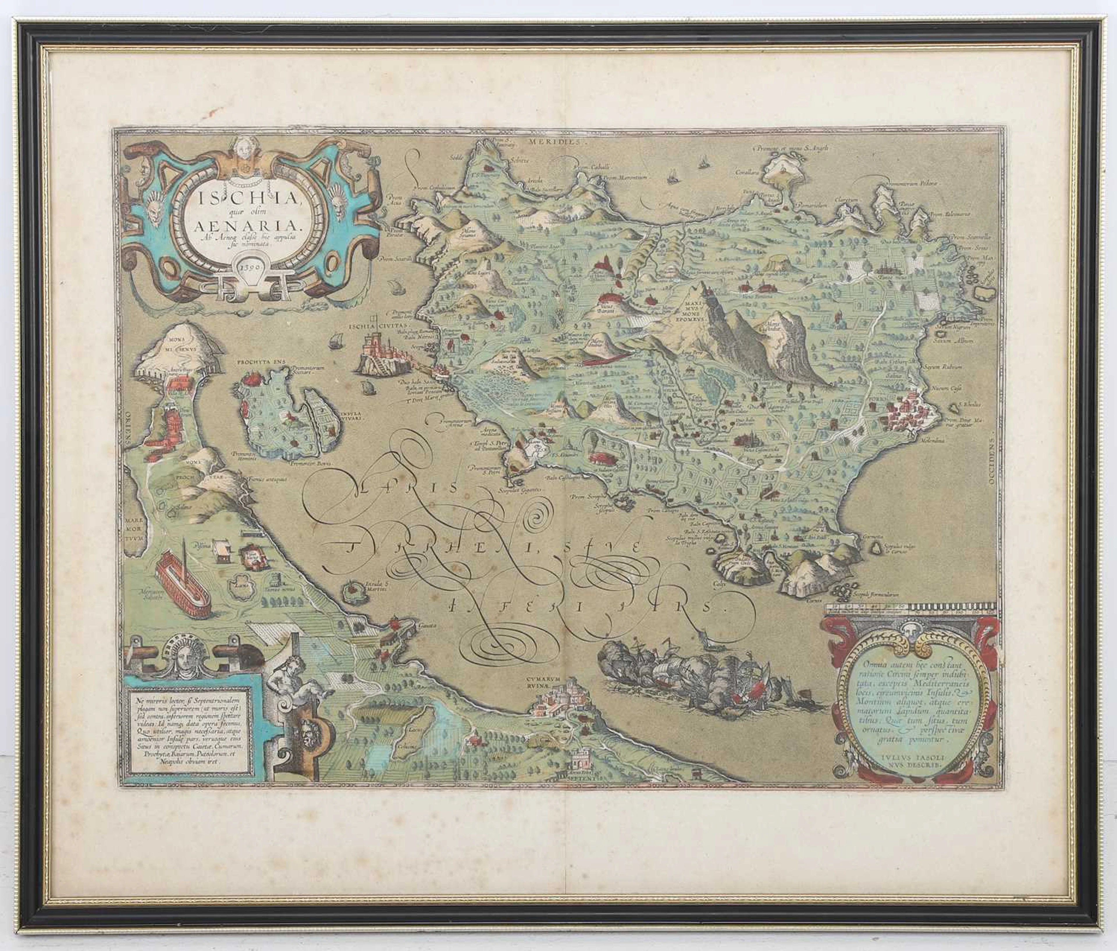 AN ENGRAVED MAP OF ISCHIA
