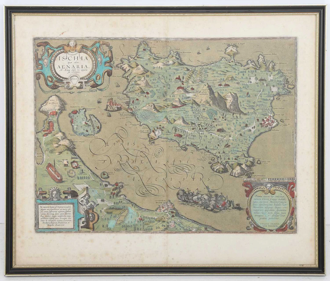 AN ENGRAVED MAP OF ISCHIA