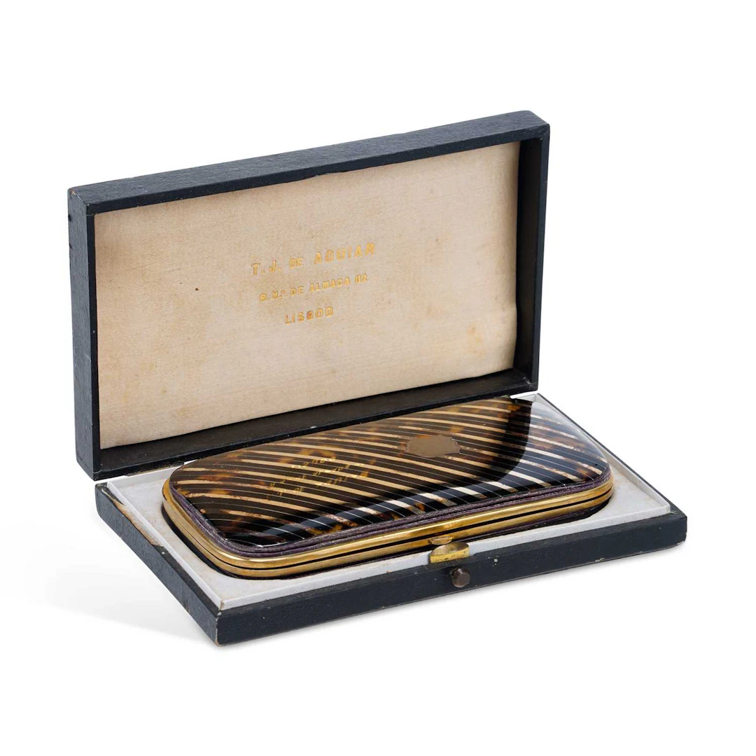A CONTINENTAL TORTOISESHELL CIGAR CASE