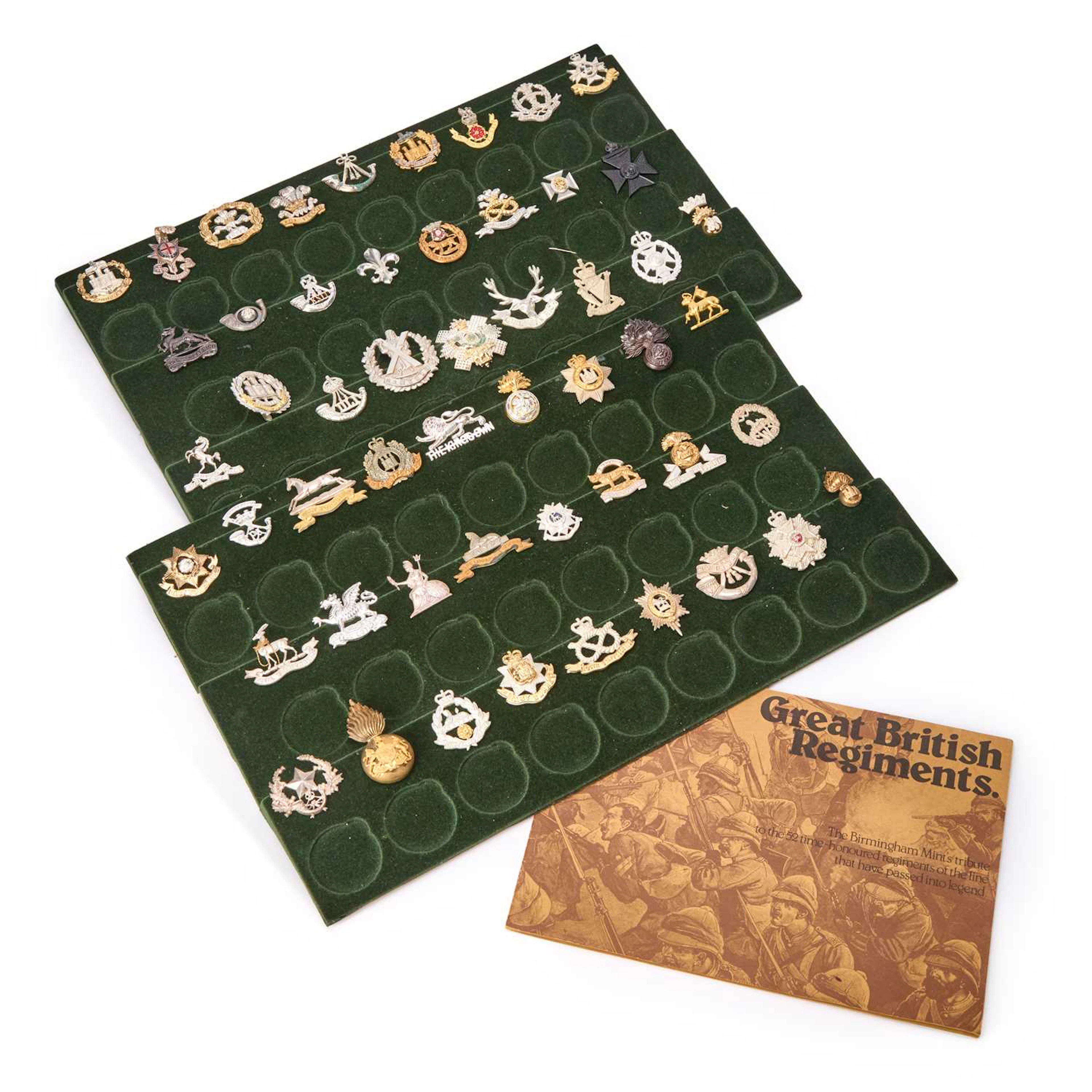 TWO BIRMINGHAM MINT GREAT BRITISH REGIMENTS COLLECTORS DISPLAY TRAYS