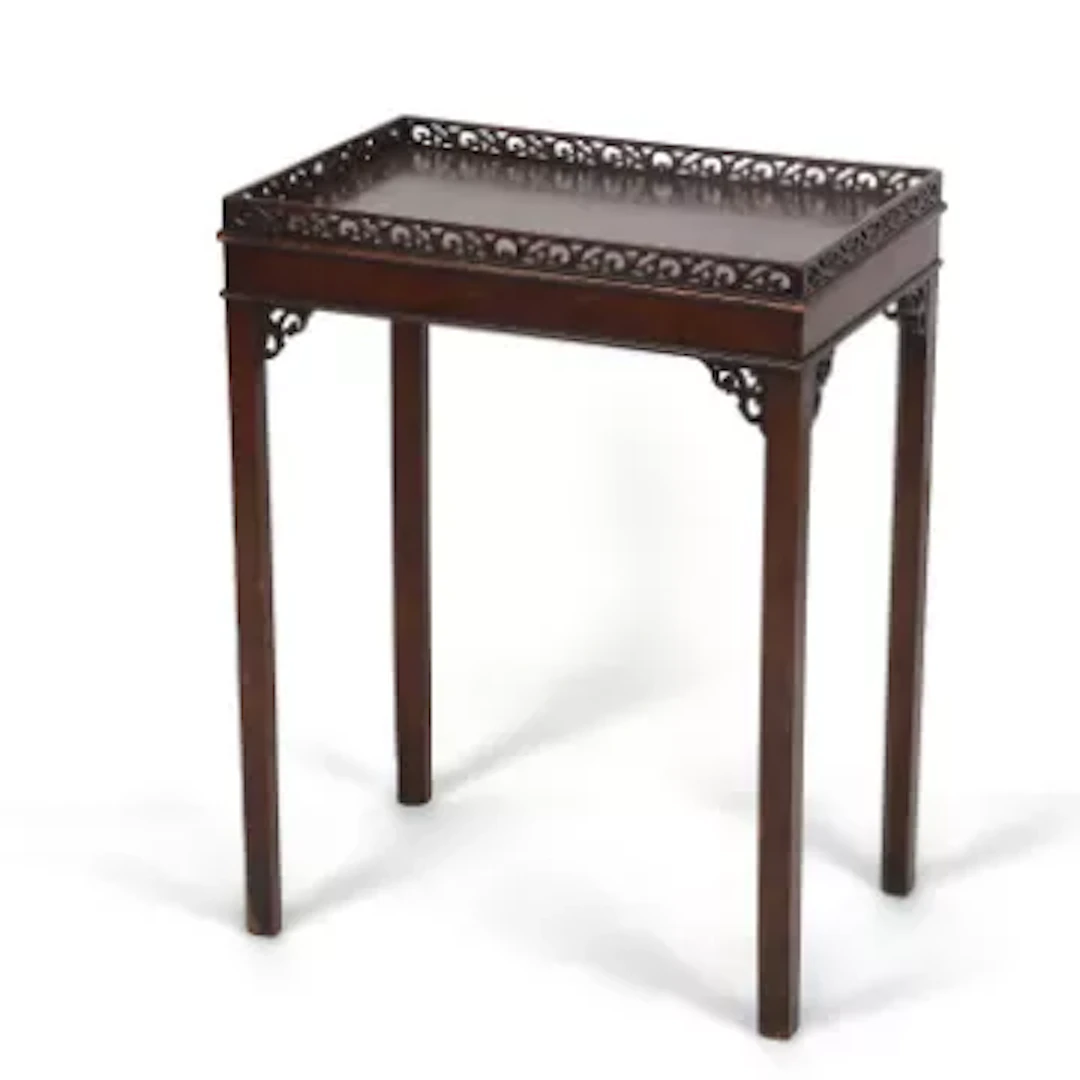 A MAHOGANY SILVER TABLE