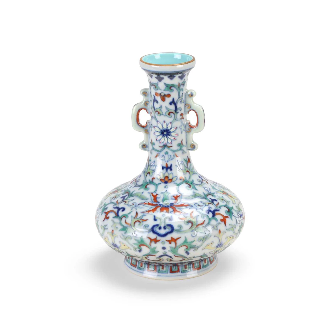 A CHINESE DOUCAI BOTTLE VASE