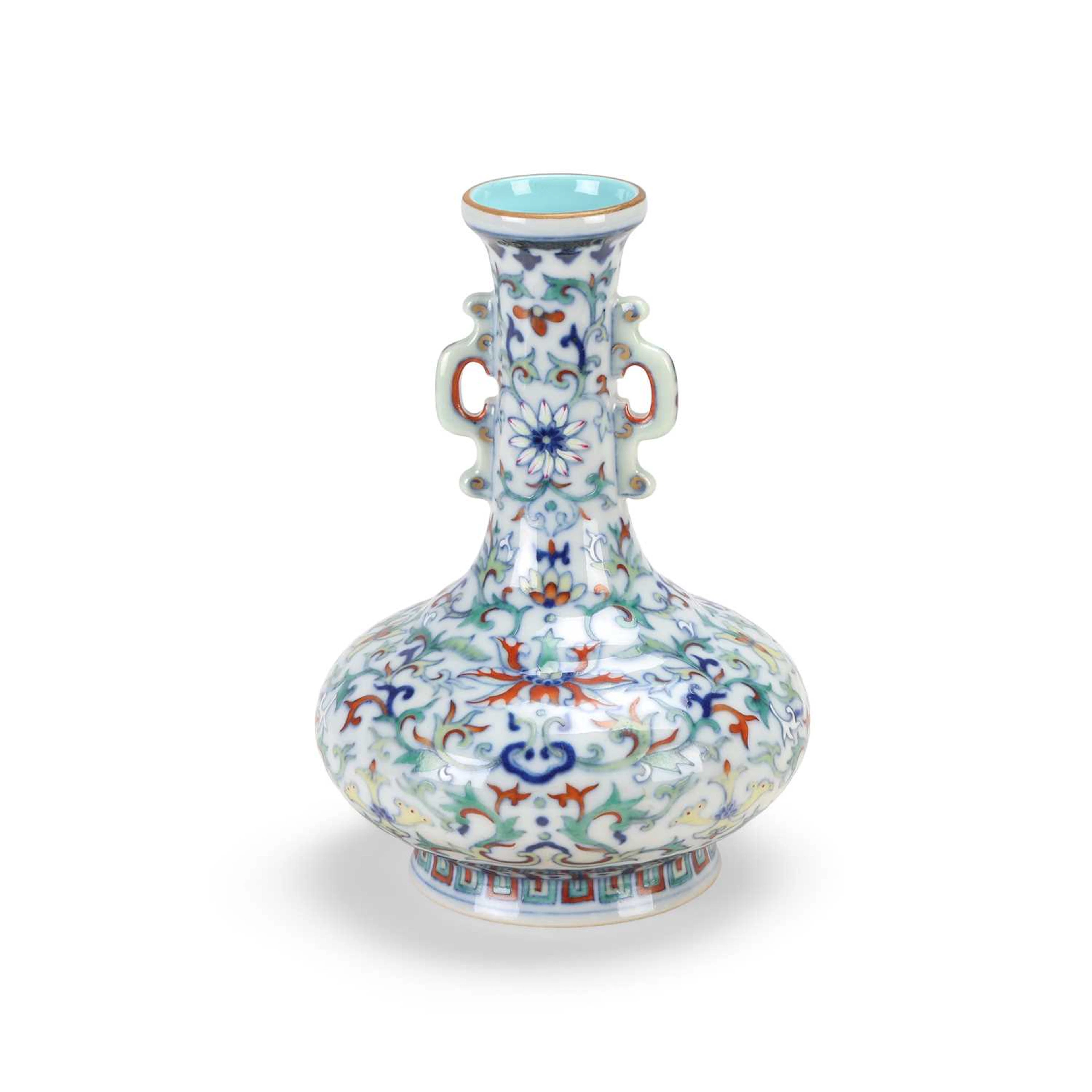 A CHINESE DOUCAI BOTTLE VASE