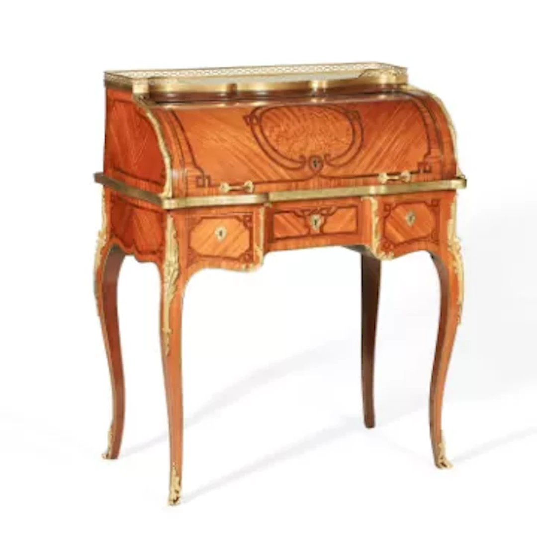 A FRENCH TRANSITIONAL STYLE BOIS SATINÉ, PALISANDER, PARQUETRY AND