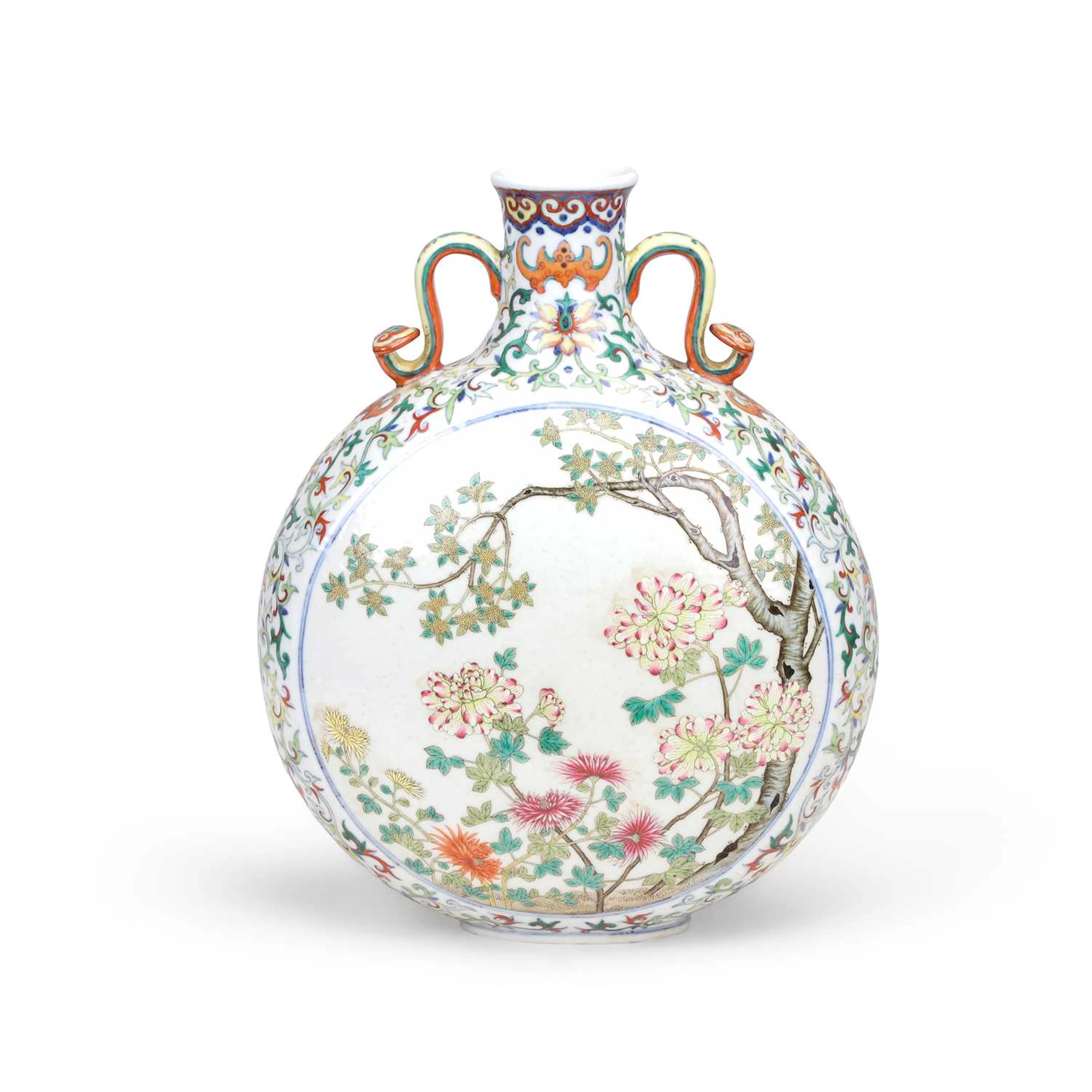 A CHINESE DOUCAI MOON FLASK