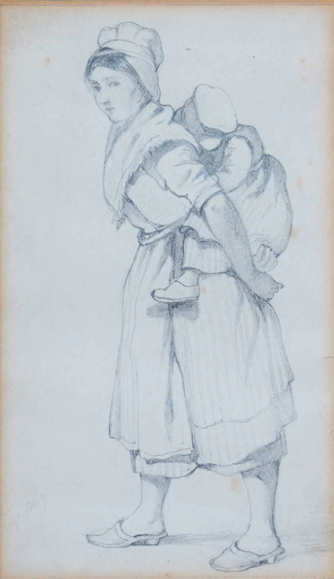 ATTRIBUTED TO WILLIAM LEE RI (1809-1865) TWO SKETCHES OF A MOTHER AND CHILDREN