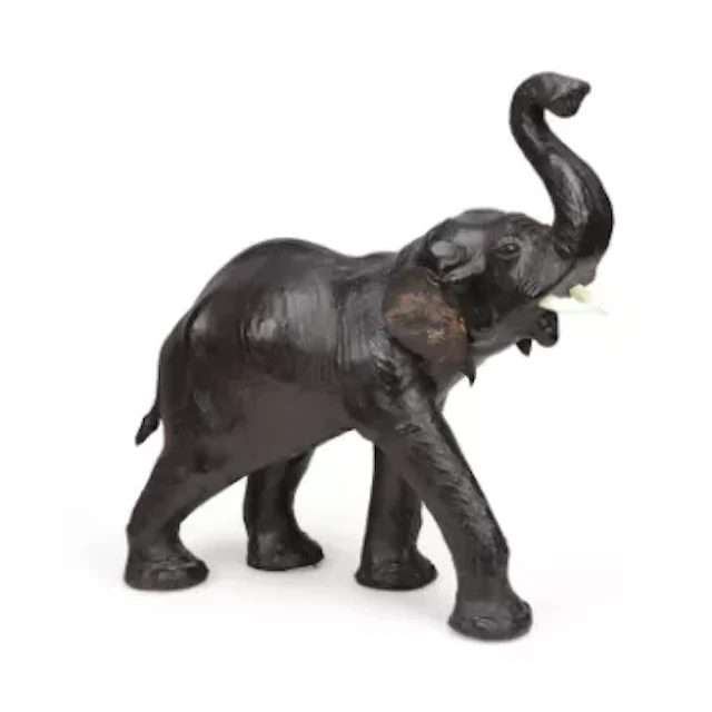 A LEATHER MODEL OF AN ELEPHANT