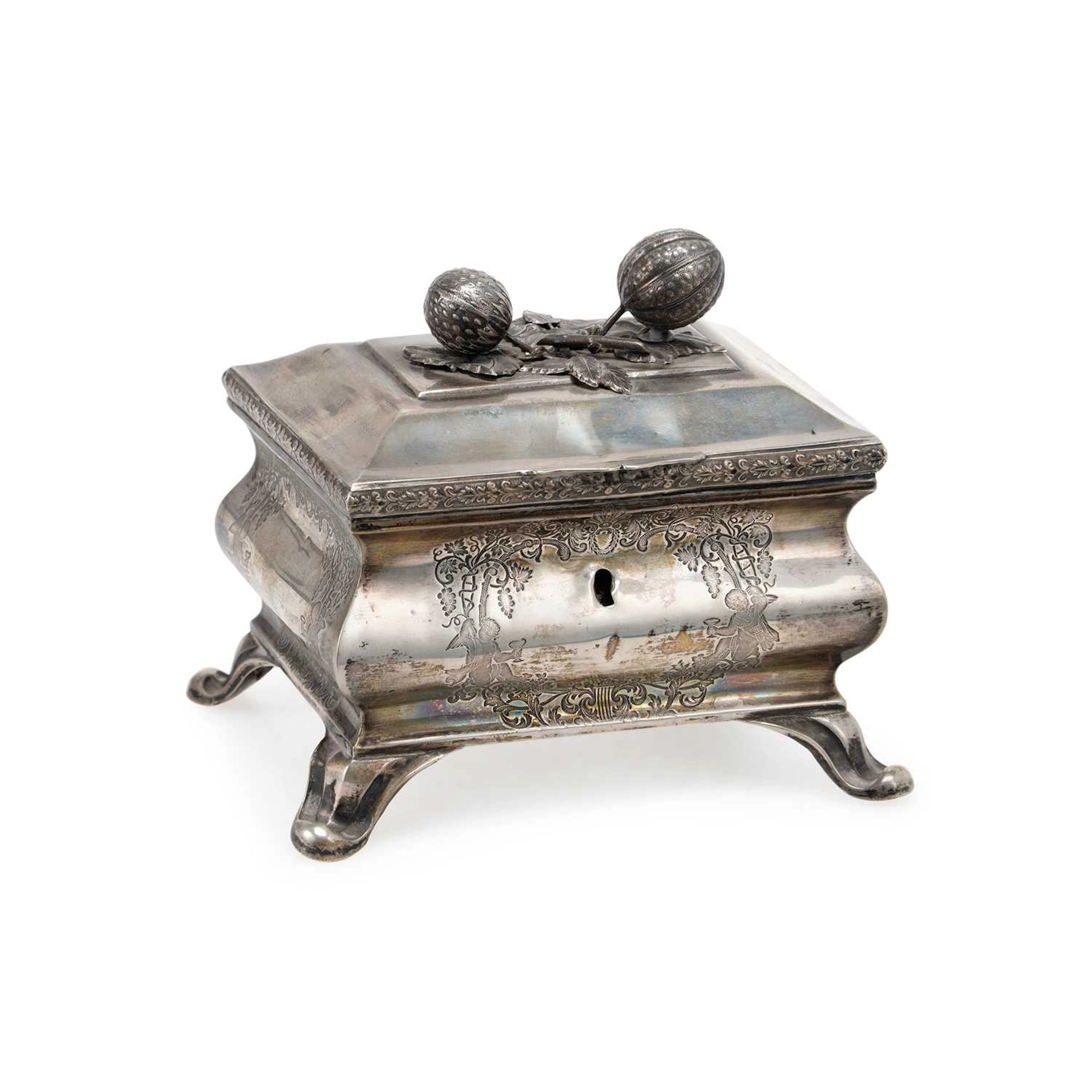 A CONTINENTAL SILVER SUGAR BOX