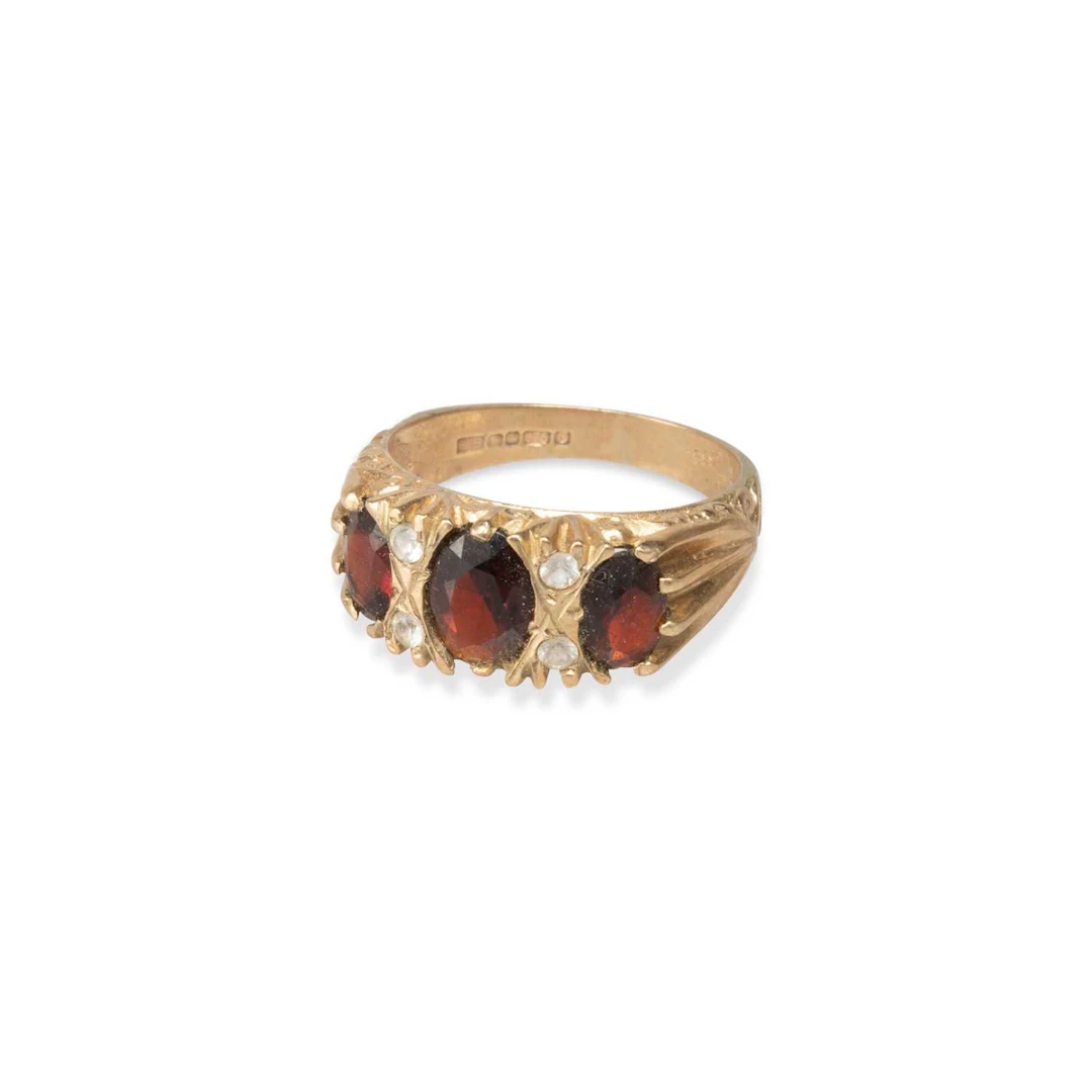 TWO 9 CARAT GOLD GEM-SET RINGS