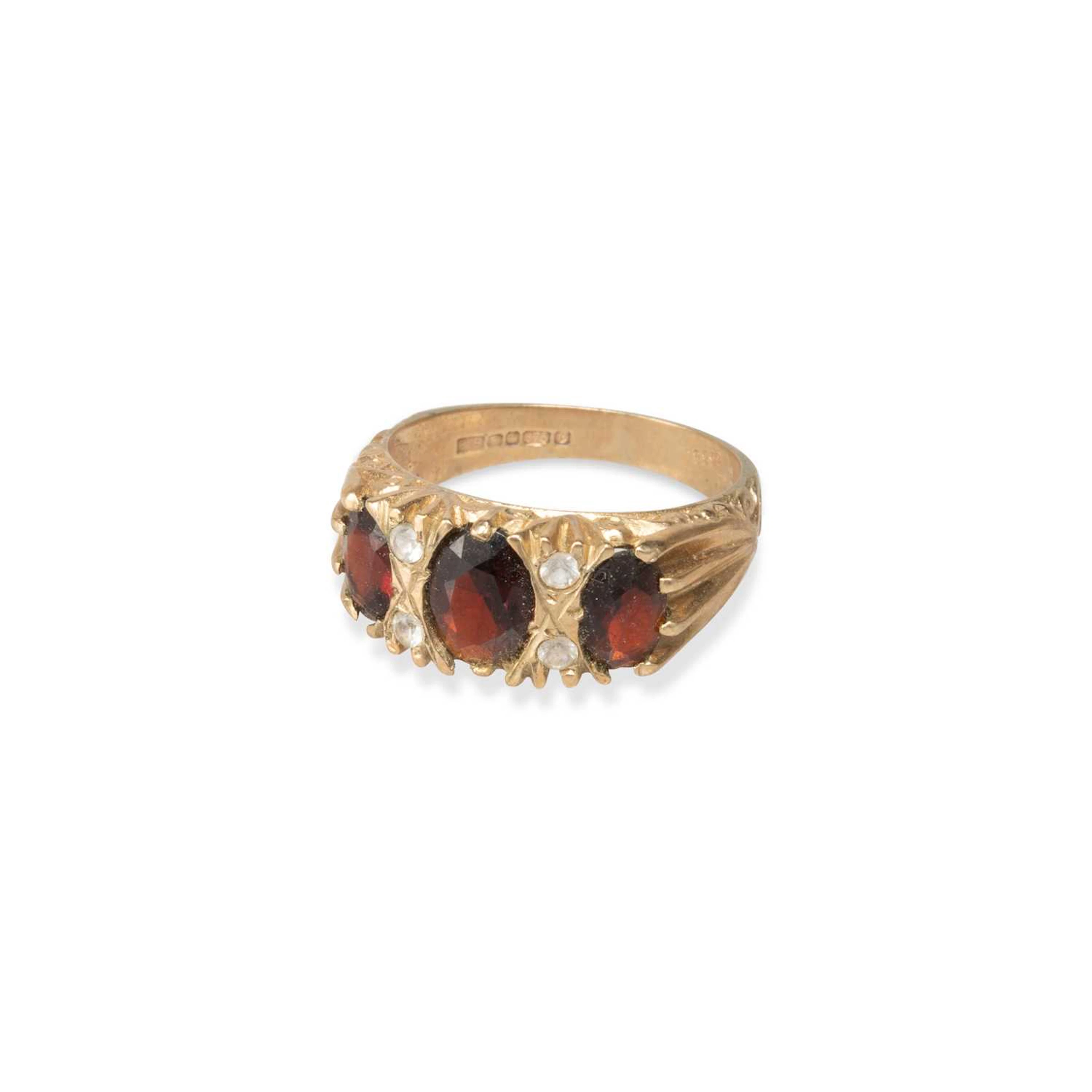 TWO 9 CARAT GOLD GEM-SET RINGS