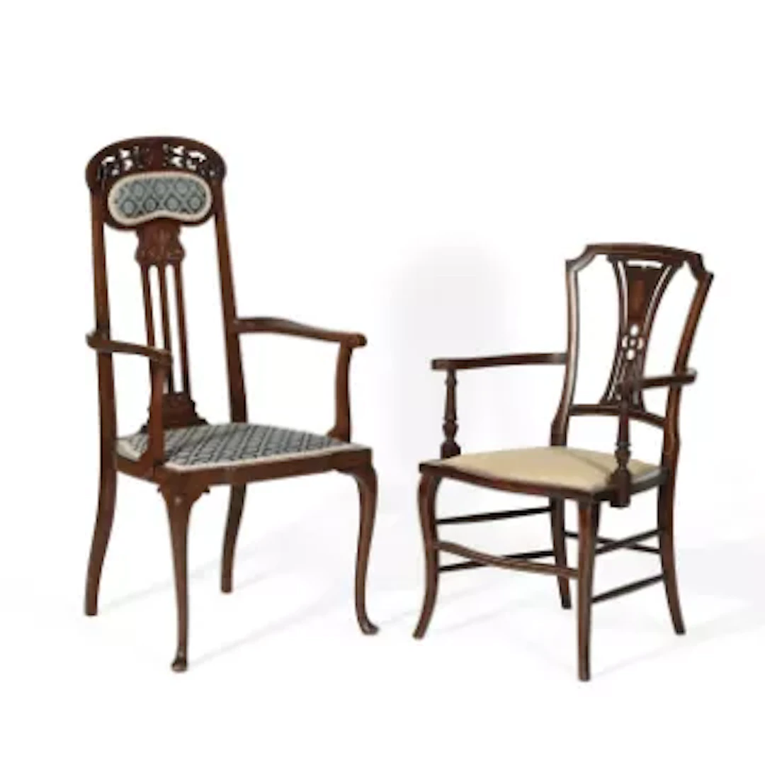 TWO EDWARDIAN MAHOGANY CHAIRS