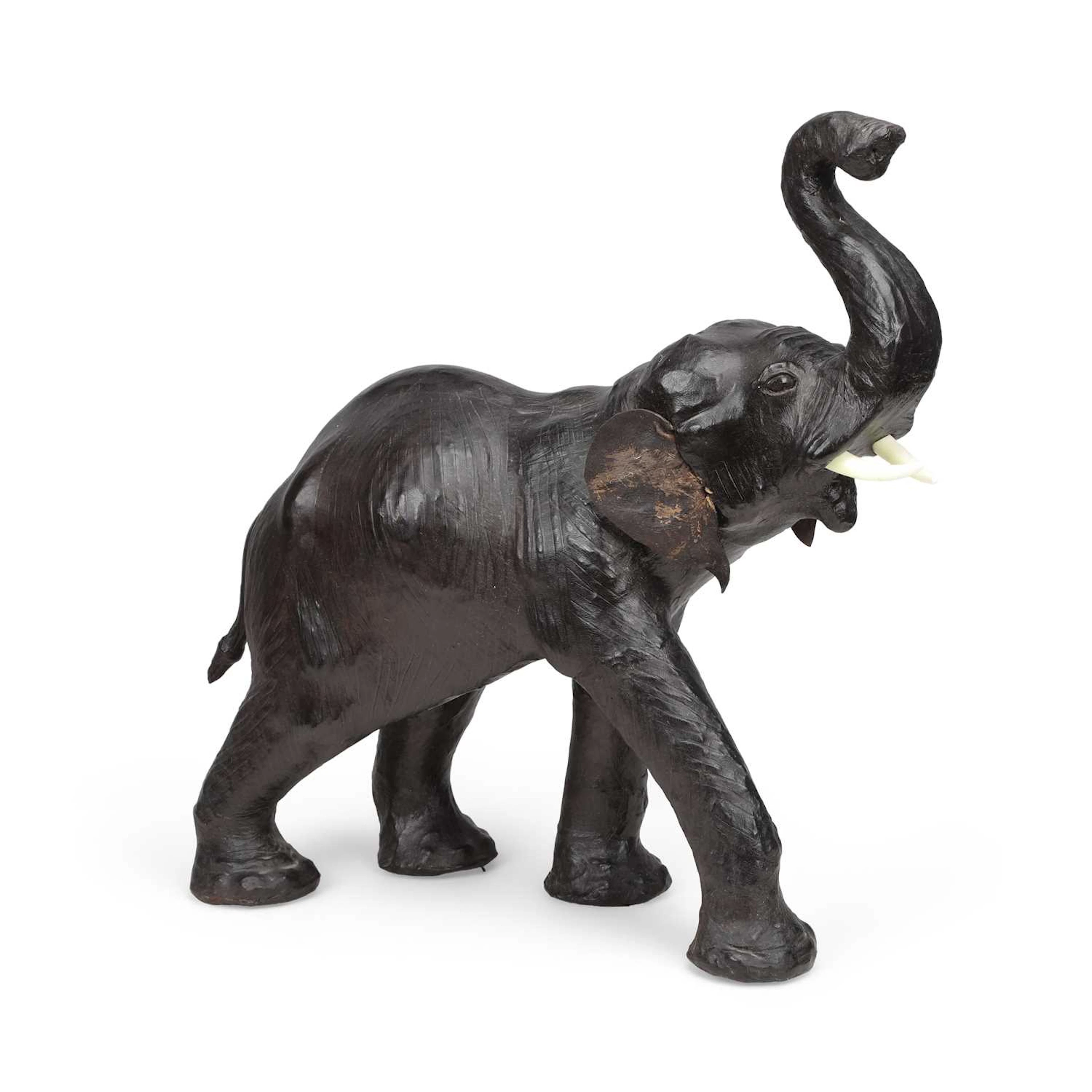 A LEATHER MODEL OF AN ELEPHANT