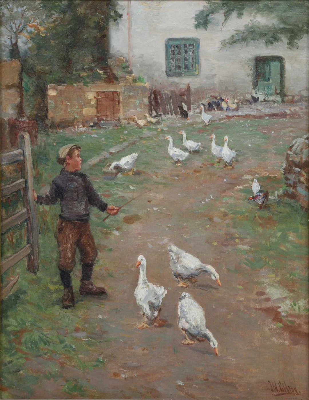 JOHN WILLIAM GILROY (1868-1944) THE GOOSE HERD