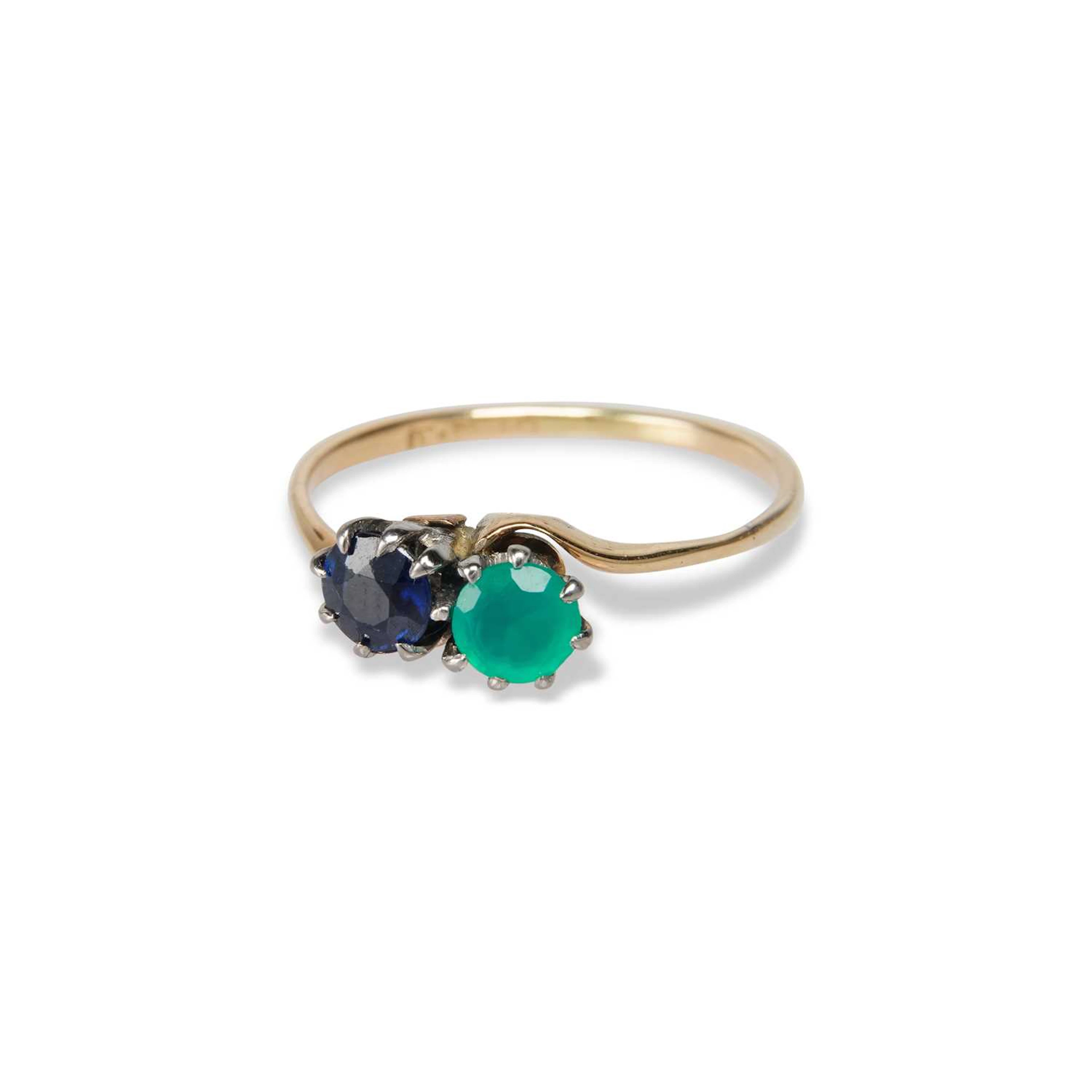 A GEM-SET TOI ET MOI RING