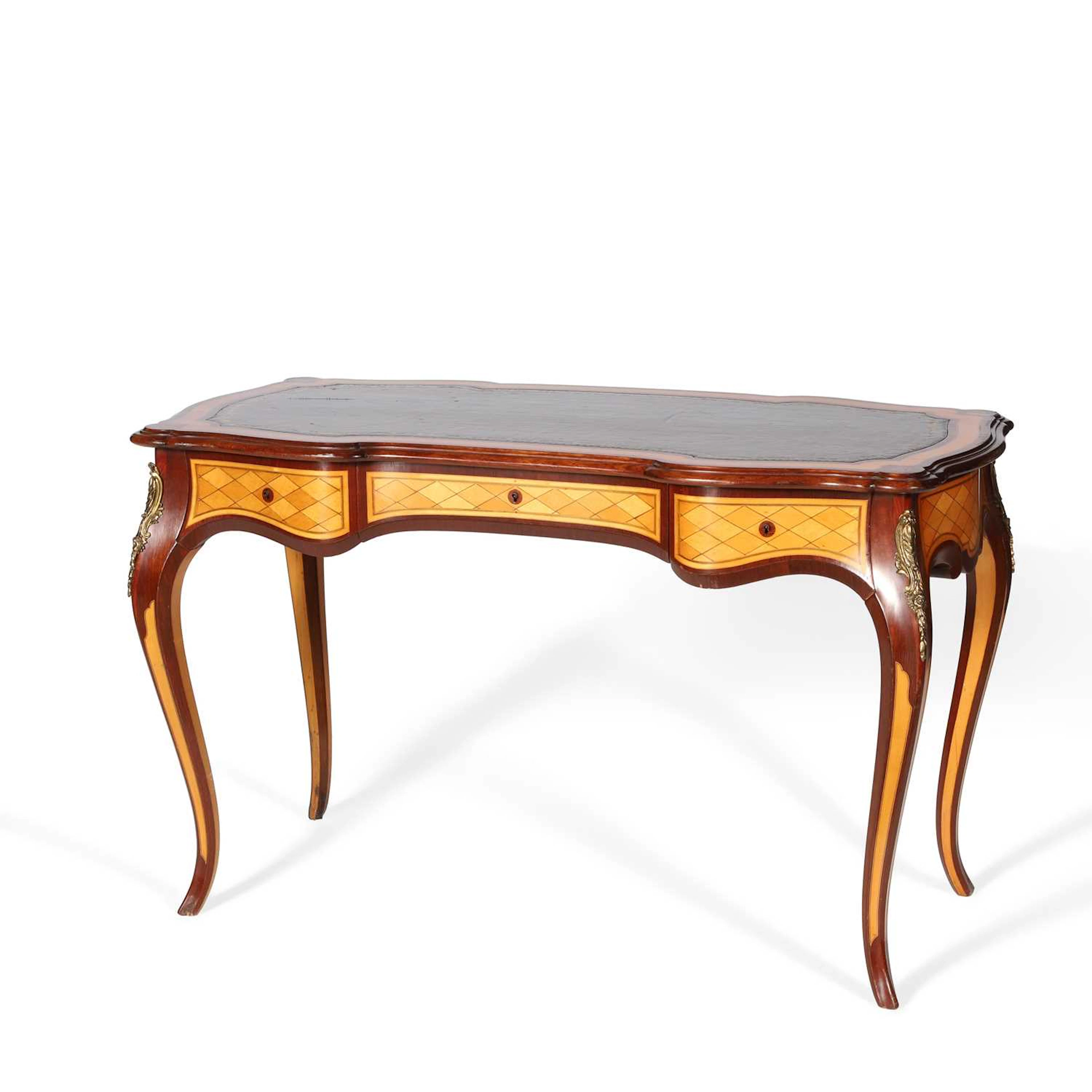 A LOUIS XV STYLE PARQUETRY WRITING TABLE