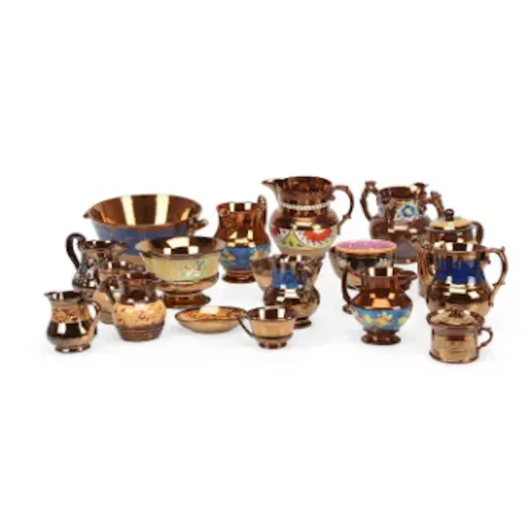 A COLLECTION OF COPPER LUSTRE WARES