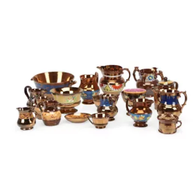A COLLECTION OF COPPER LUSTRE WARES