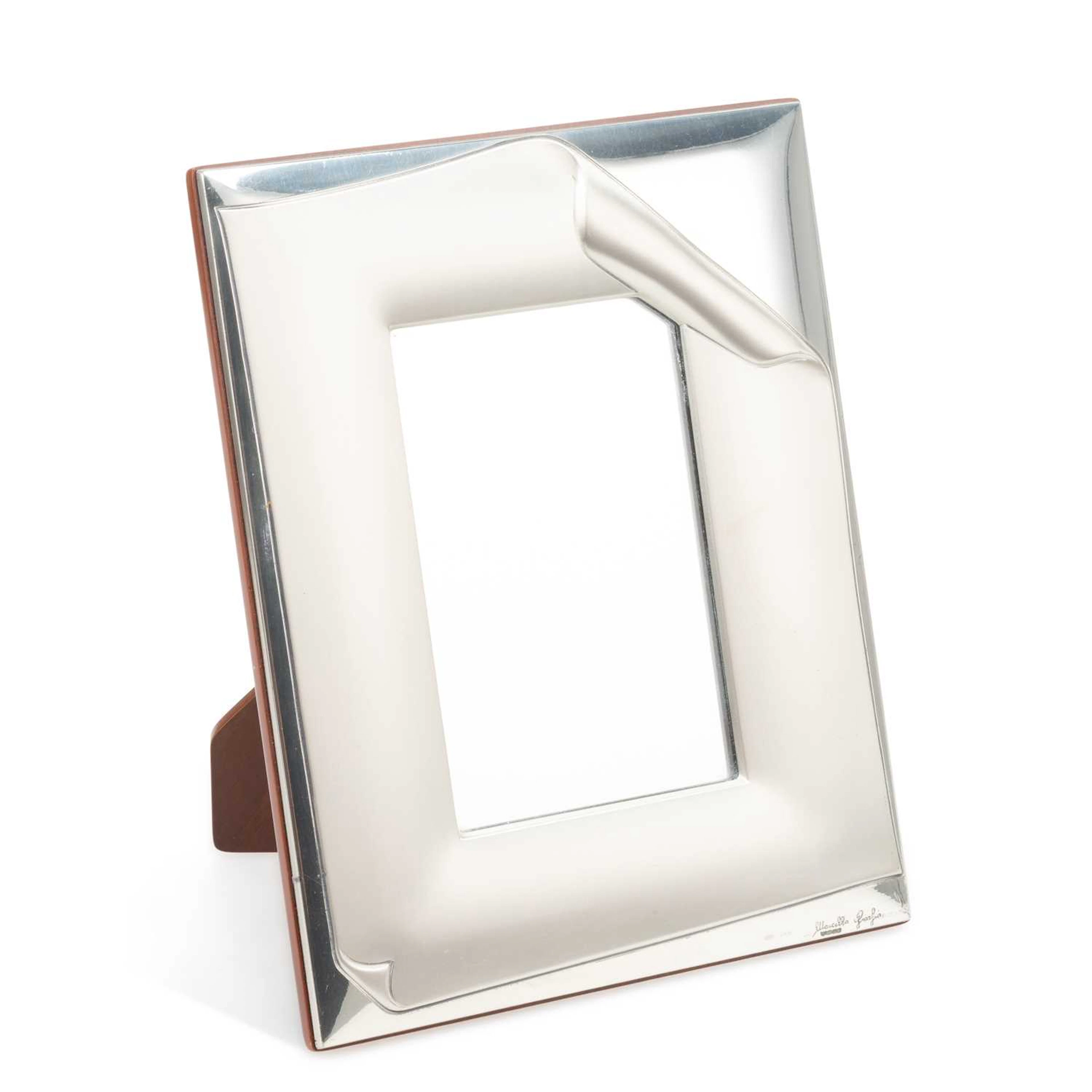 A MODERN ITALIAN SILVER-MOUNTED MIRROR