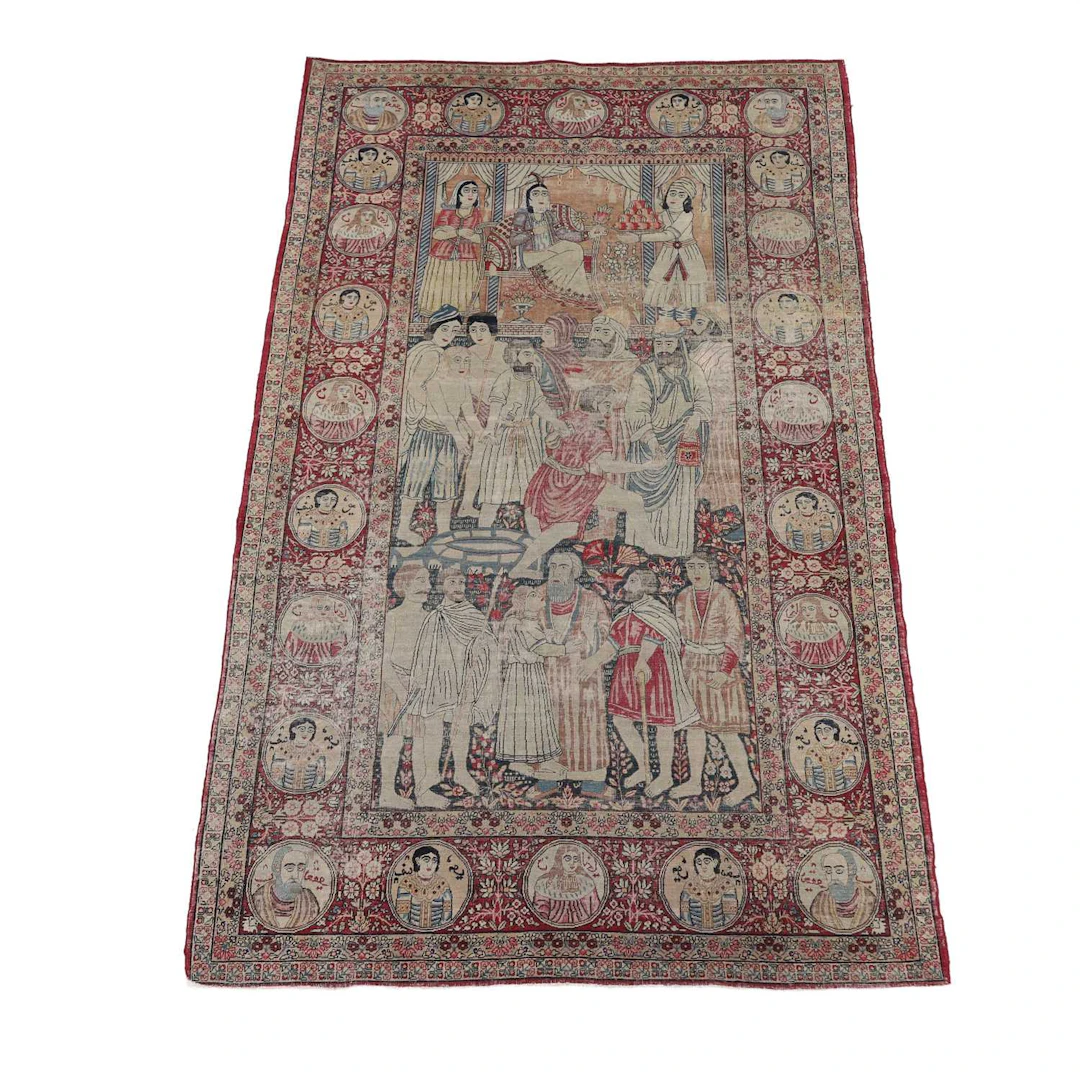 A KIRMAN PICTORIAL RUG