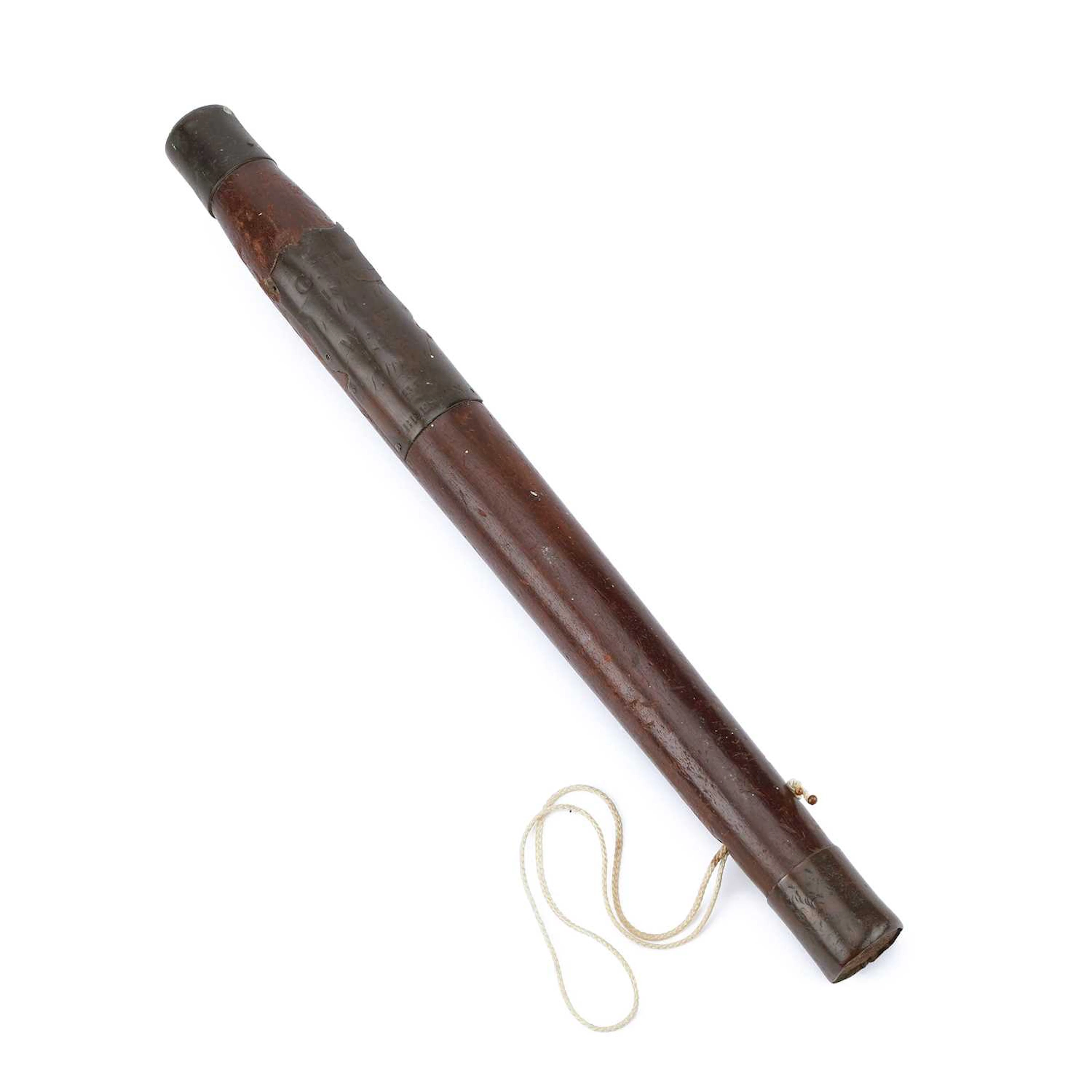 A 19TH CENTURY BRASS-BOUND TRUNCHEON